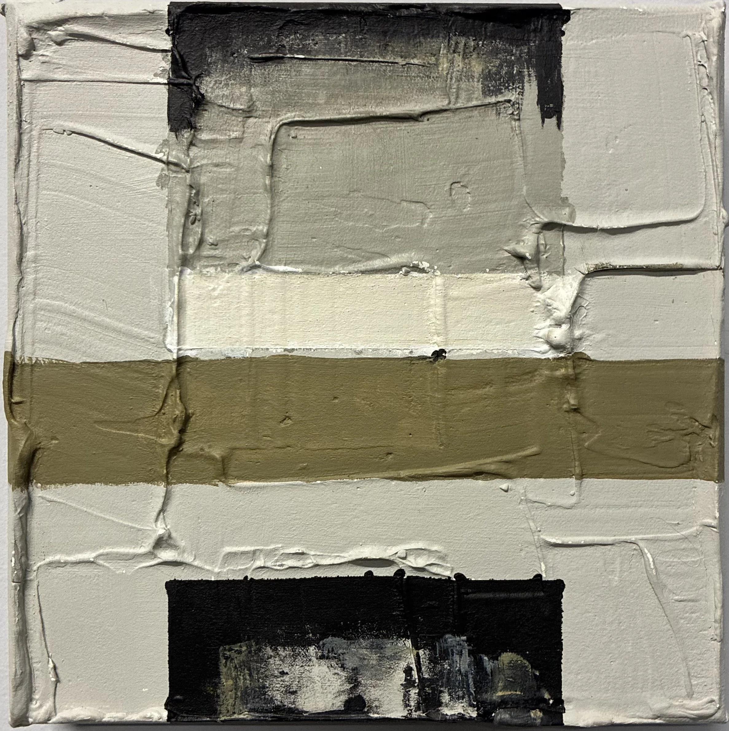 Shadows Speak, 2026 
Acrylic and plaster on canvas 
8 x 8 in 