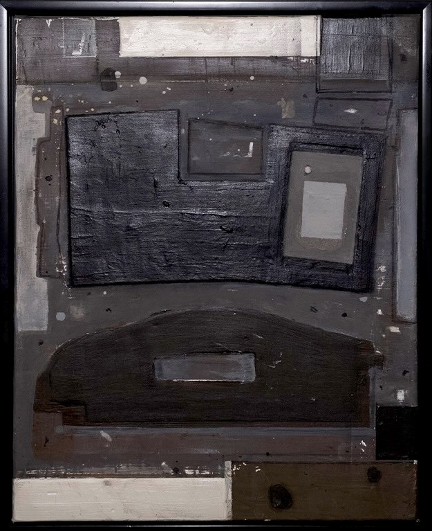 Faded Pathway, 2025
Acrylic, plaster, spray paint, and colored pencil on canvas
16 x 20 in