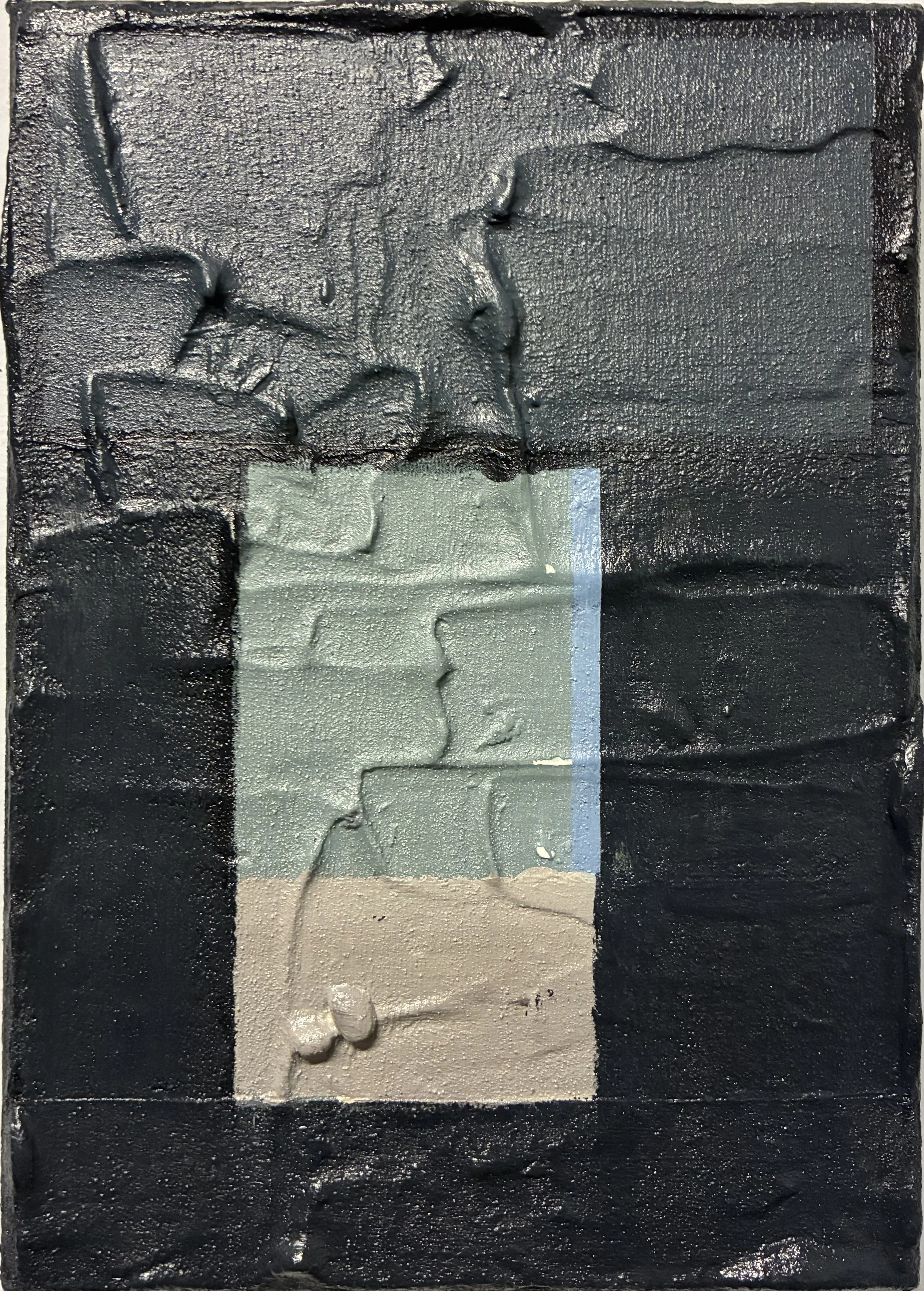 Open Ended, 2026 
Acrylic and plaster 
on canvas 
5 x 7 in