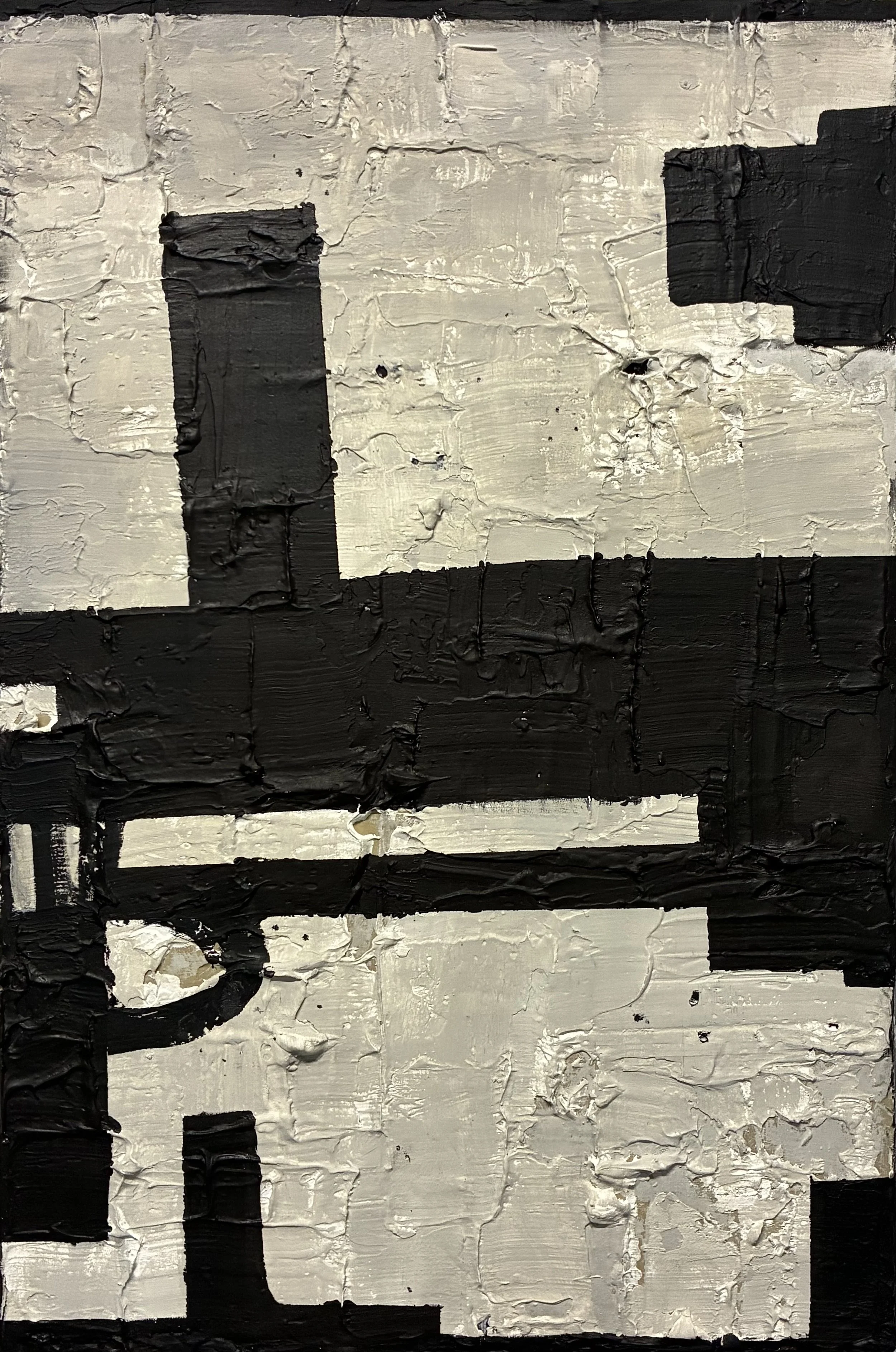 Chasing Silhouettes, 2026
Acrylic, plaster, and oil pastel on canvas 
16 x 24 in