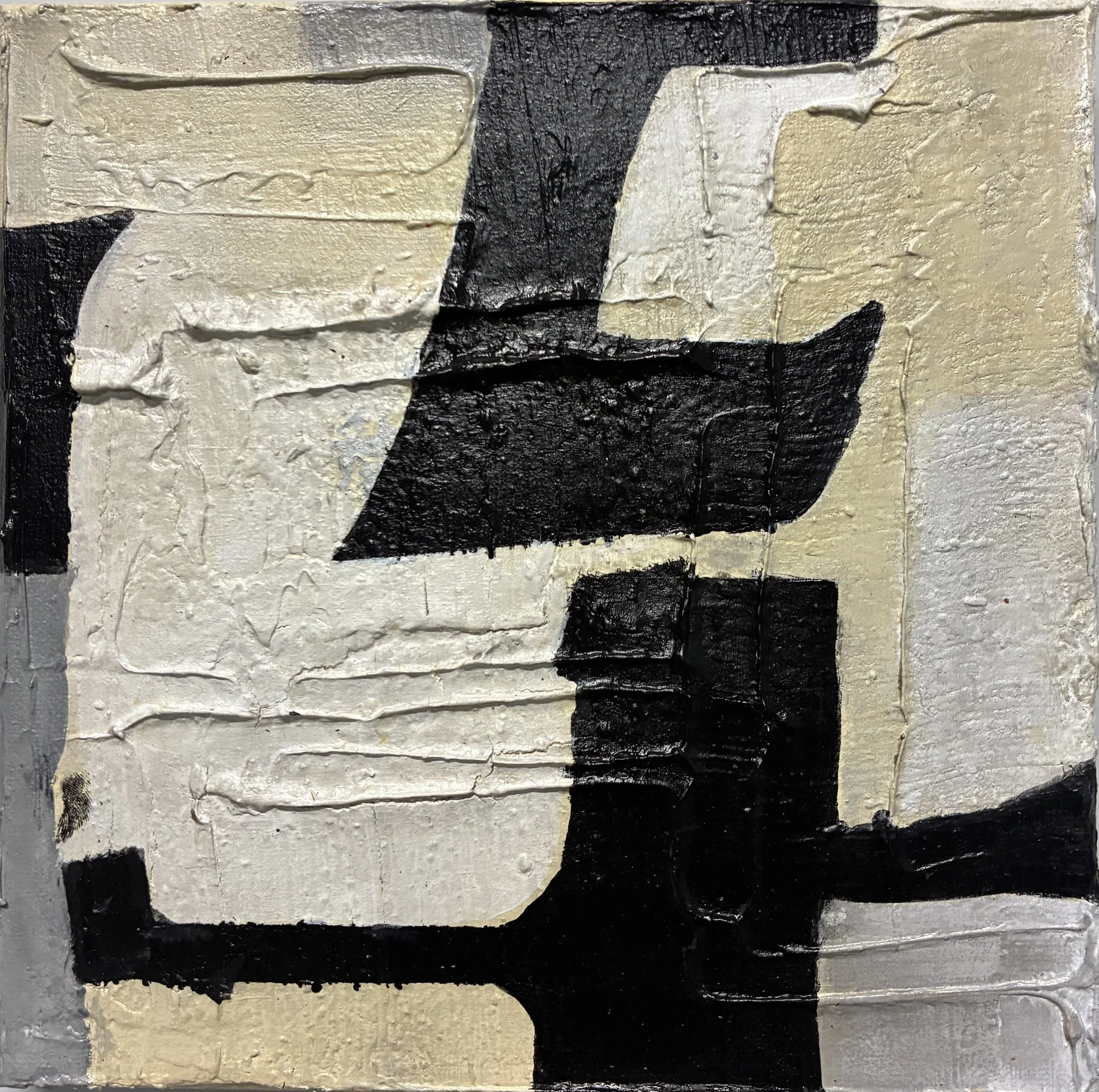 Pendulum Swing, 2026 
Acrylic and plaster on canvas 
8 x 8 in 