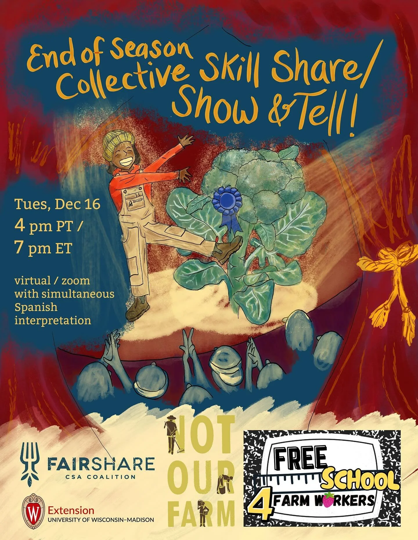 For our final Free School of the year, we are hosting a Farmworker Skill Share / Show and Tell!

Think preschool show and tell day except it&rsquo;s badass farmworkers nerding out on plants and farming and bugs and foraging. No, this is not a farming