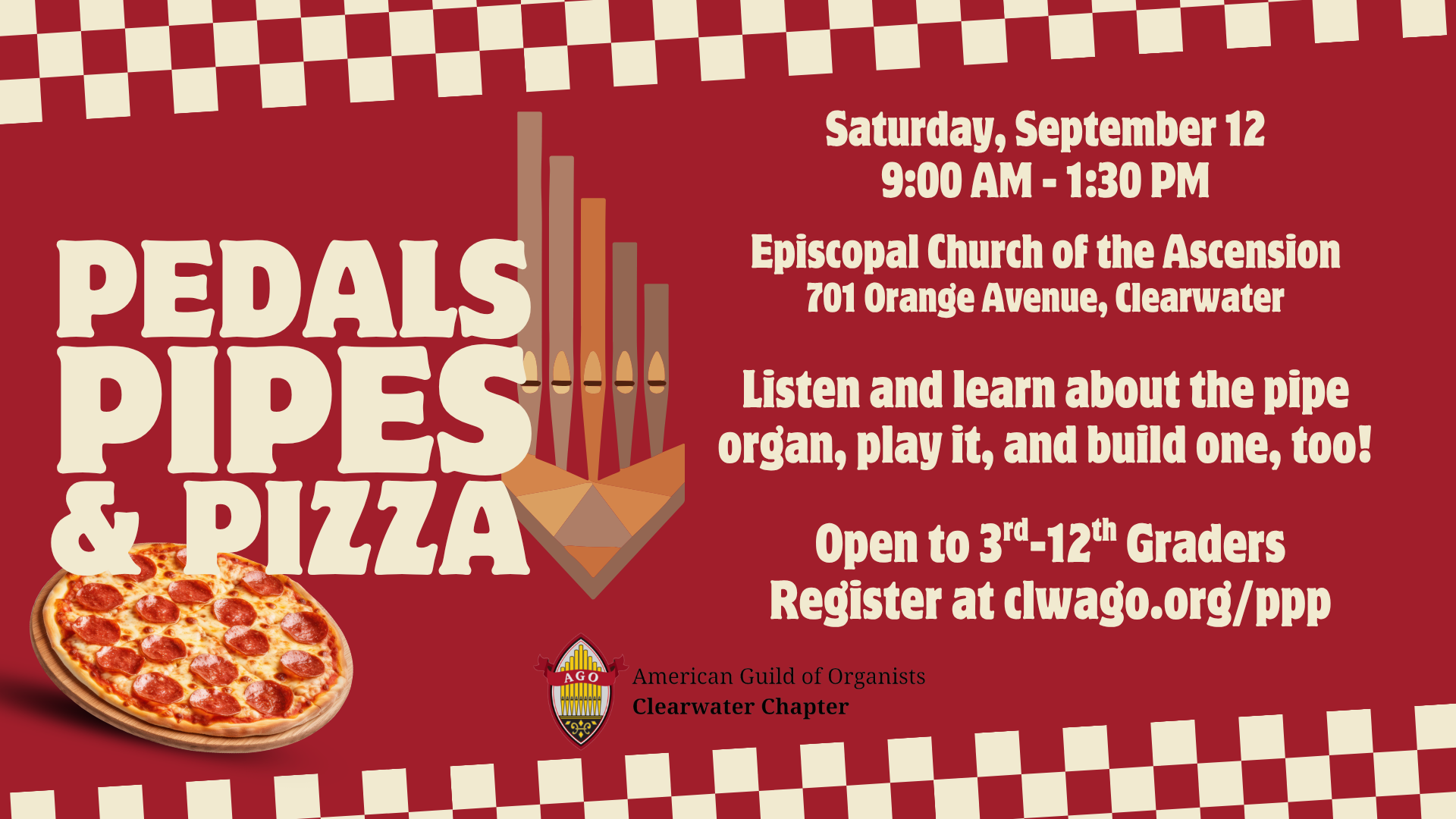 Pedals, Pipes, and Pizza