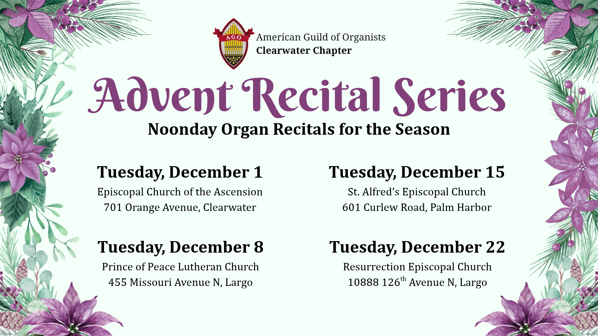 Advent Recital at St. Alfred’s