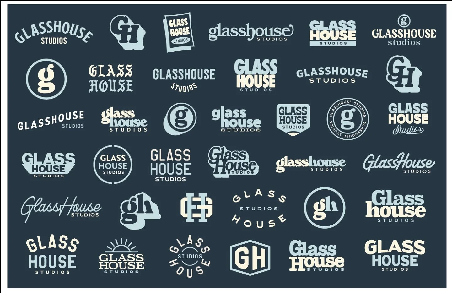 Logo variations are one of my favorite things to design. You know it turned out good when it&rsquo;s hard to choose one.

#glasshousestudiosnc #gooddesign 
#graphicdesigner #design #logo #art #branding #illustration #graphics #creator #typography #ma