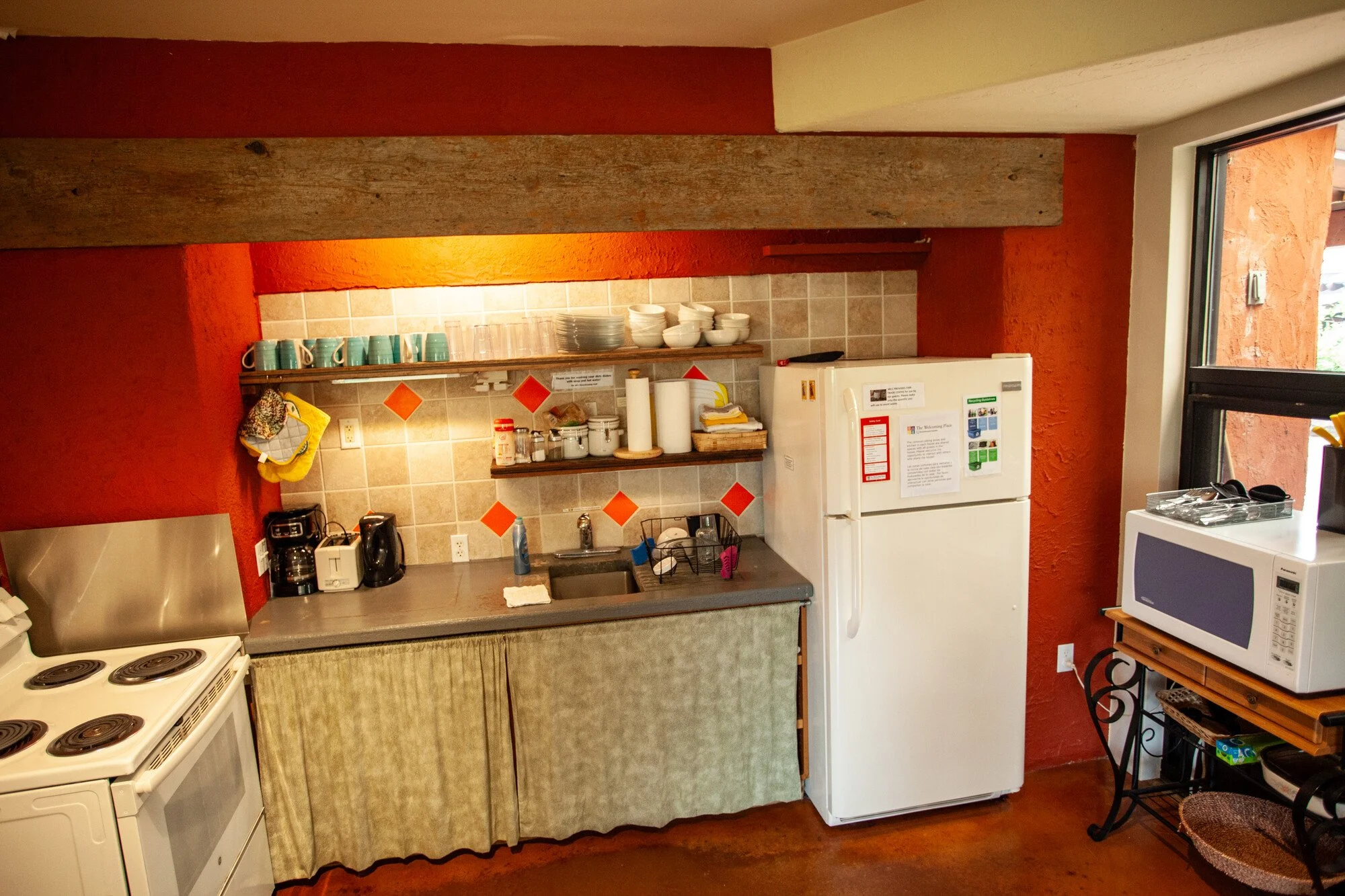 Guesthouse kitchenette at the Welcoming Place in Akron, PA