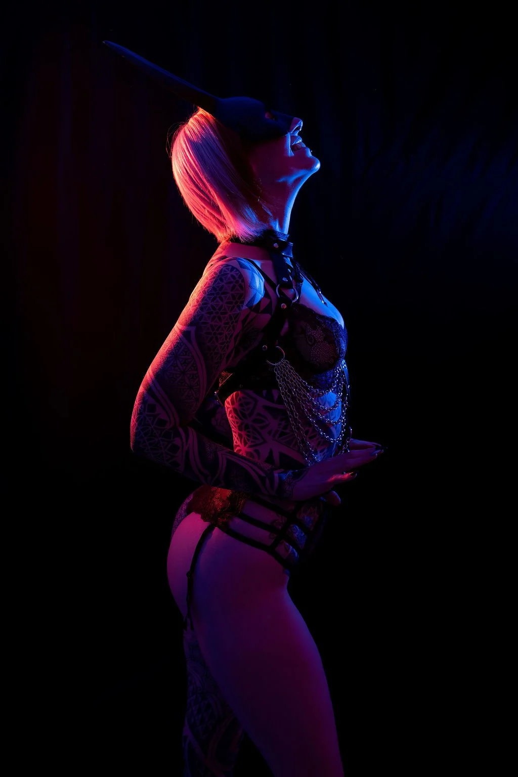 Vic’s Boudoir Shoot - Masks, Handcuffs and Neon Lights