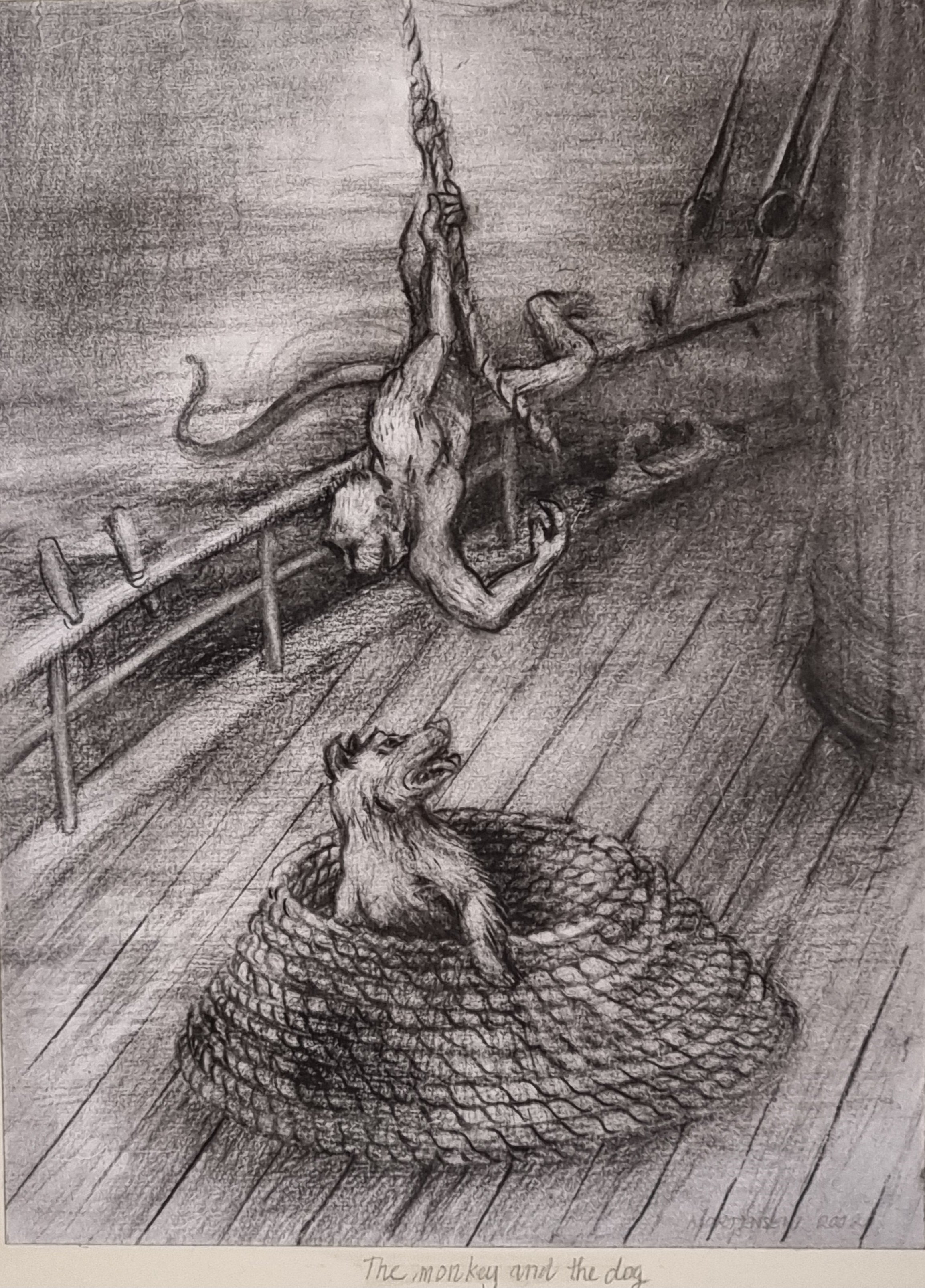 

‘The monkey and the dog’

Graphite

32 by 23cm, 2002
