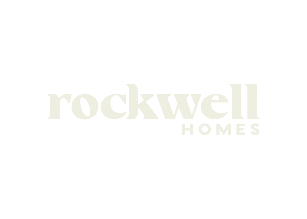 Rockwell Homes logo in gray text on black background.