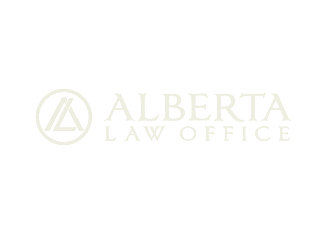 Logo of Alberta Law Office with a circular emblem containing stylized 'A' and 'L' on a black background.