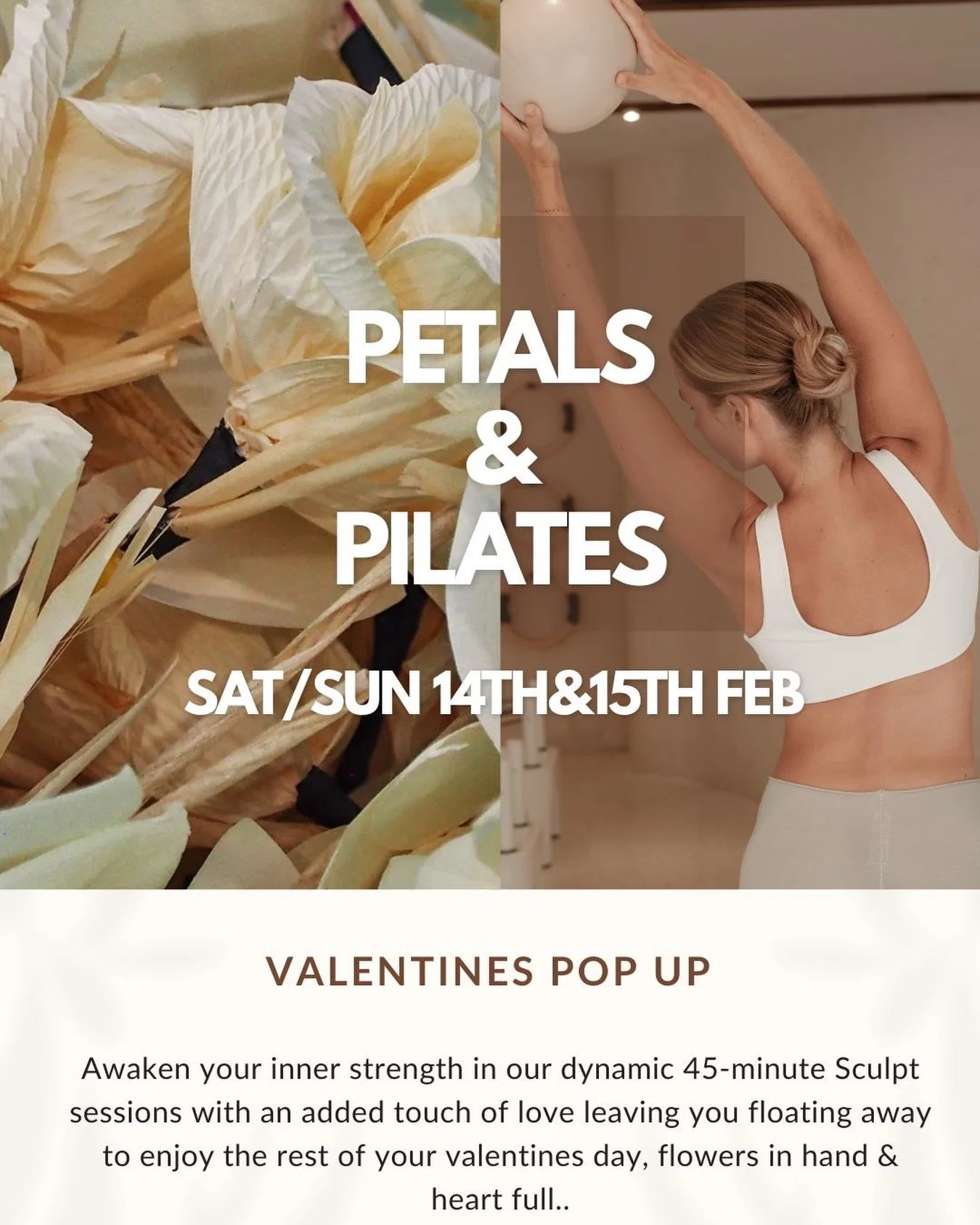 Join us this Saturday at 8:00am and 9:00am for a Petals and Pilates in Bronte.

A fab morning of self love and why not walk away with your own little posy of blooms post class! 

Pre order your flower posy by tonight and pick up after class - $15 🩷
