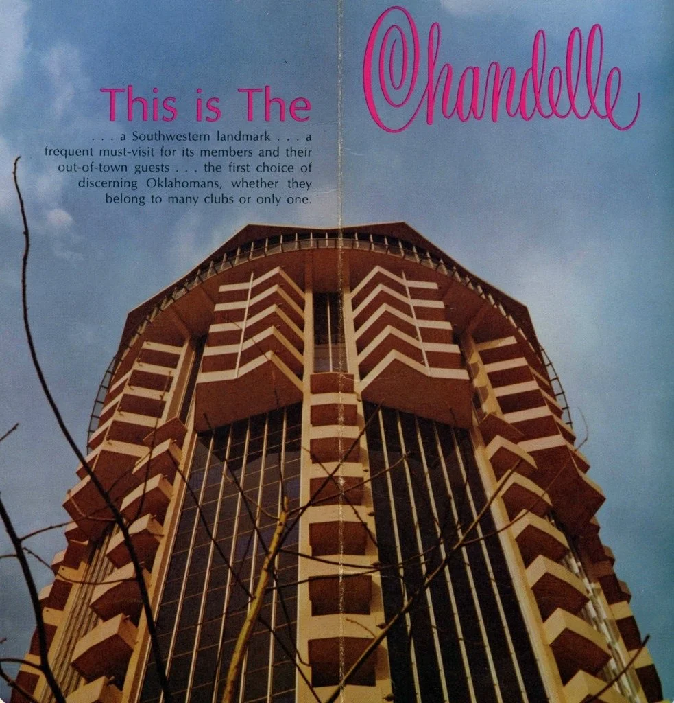 Chandelle Club original brochure and promotional material, Founders Tower OKC