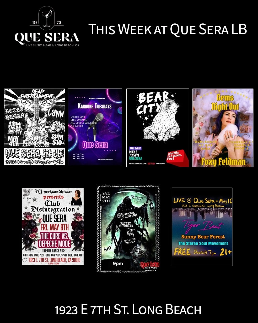 May the 4th be with you! We&rsquo;ve got a star line up this week!

Mon May 4
Dead Entertainment
Punk Show
8pm
$10
@deadentertainments 

Tues May 5
Karaoke Tuesdays
All levels welcome
Doors 8pm
Sign ups 9pm
Free entry!

Wed May 6
Bear City Comedy
Net
