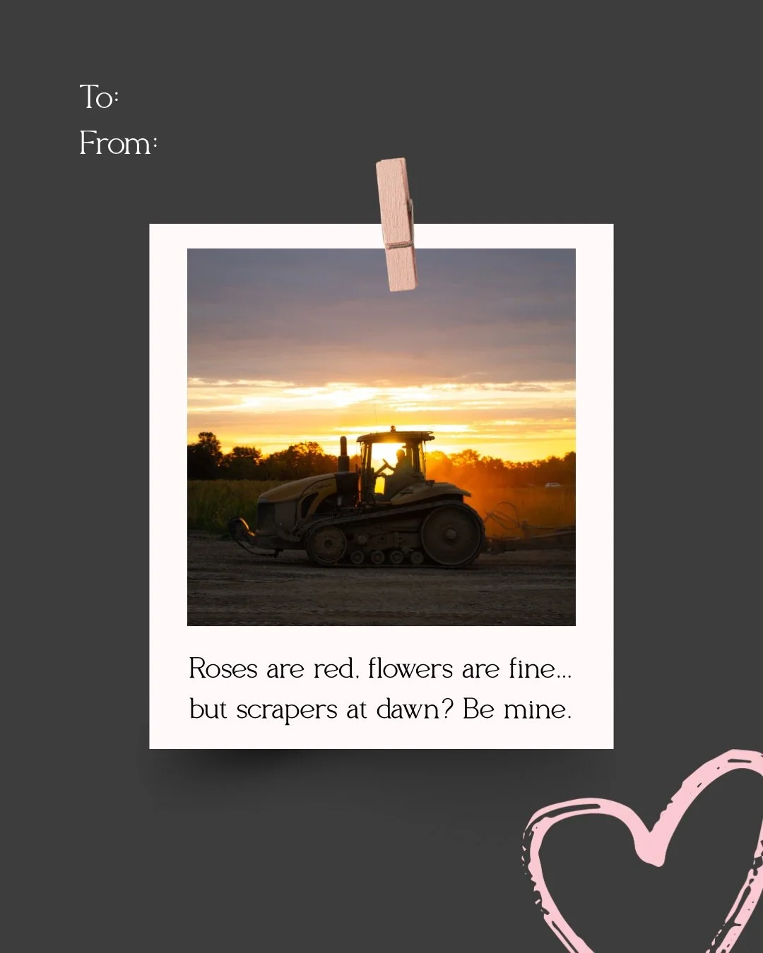 Valentine&rsquo;s Day vibes: cute, but construction coded. 💘

#construction #marketing #indiana