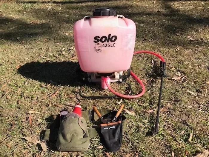 backpack and equipment for weed control