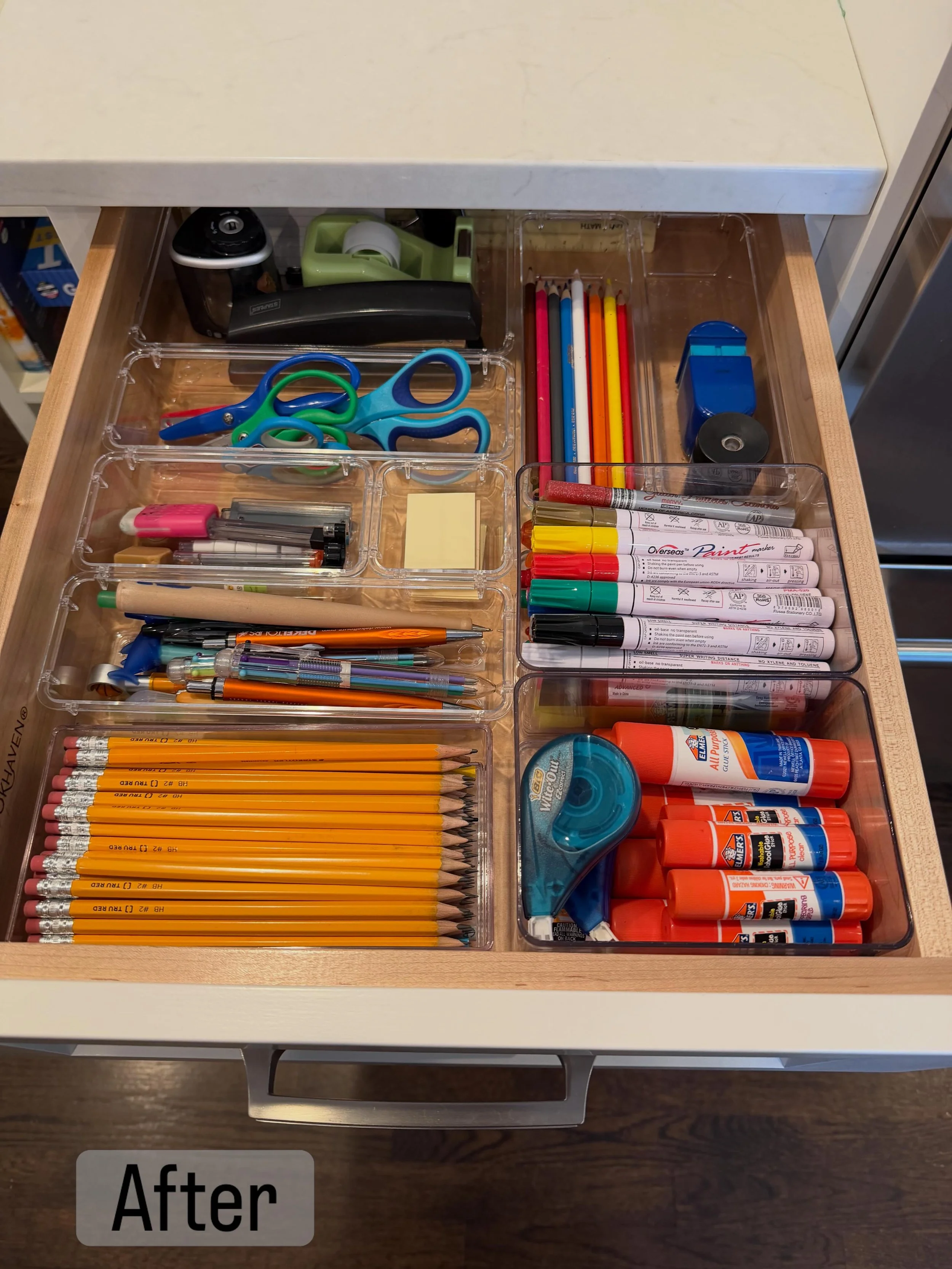 Swipe through to see all these before and afters 😍 #kitchen #school #drawerorganization #organizing #clean