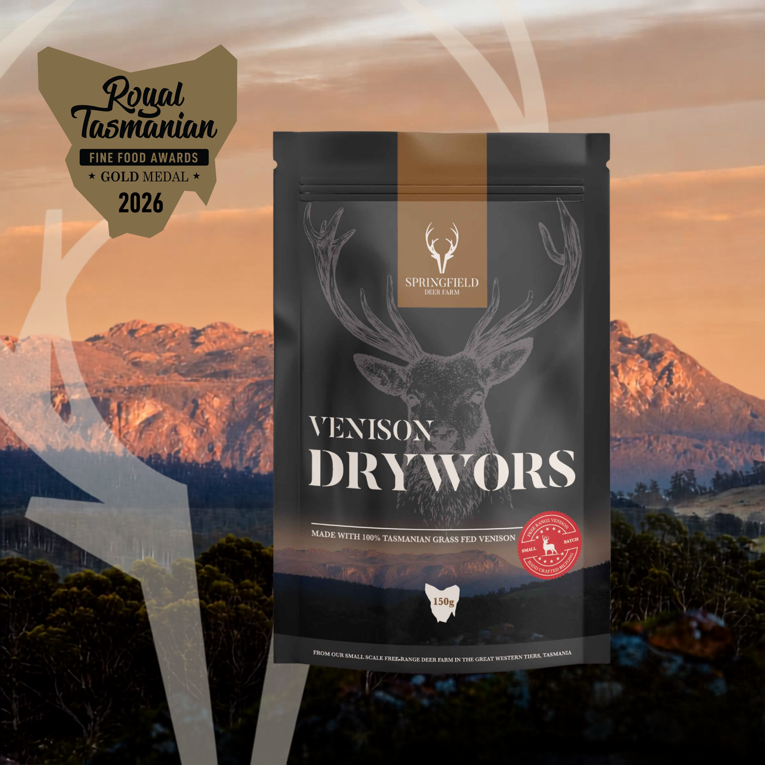 Venison Traditional Drywors - 6 Pack