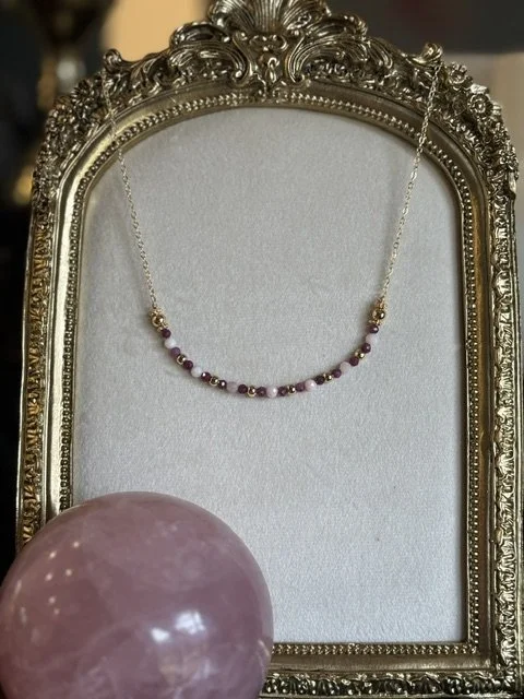 Mini Chocker- Pink Opal and Ruby