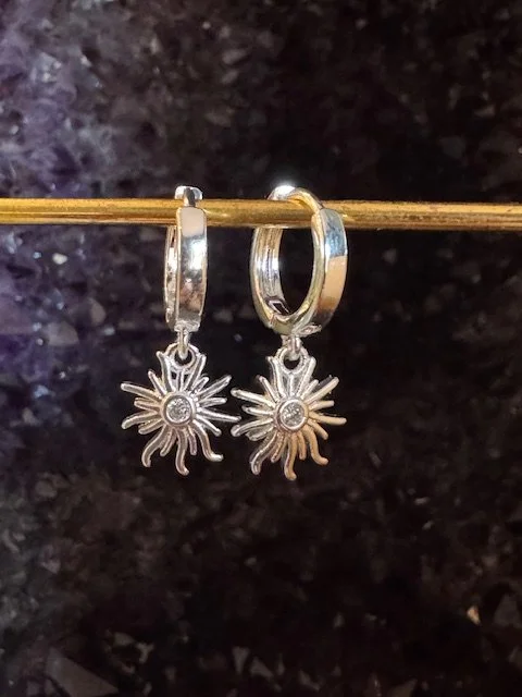Sunset Huggie Earrings Silver