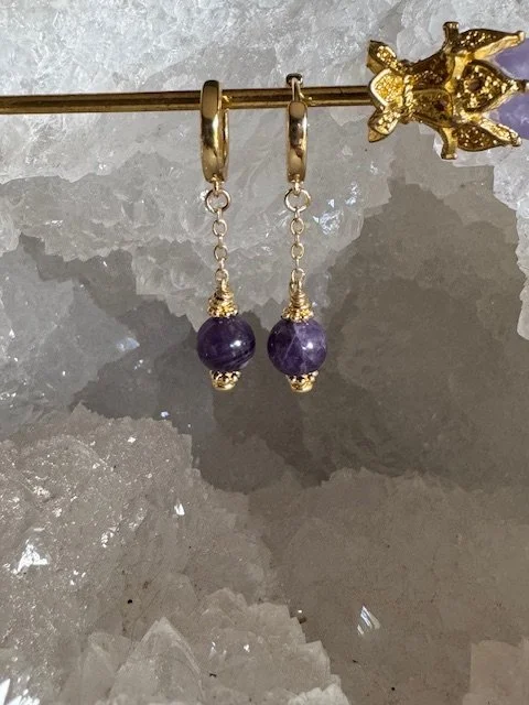 Hanging Crystal Ball Earrings