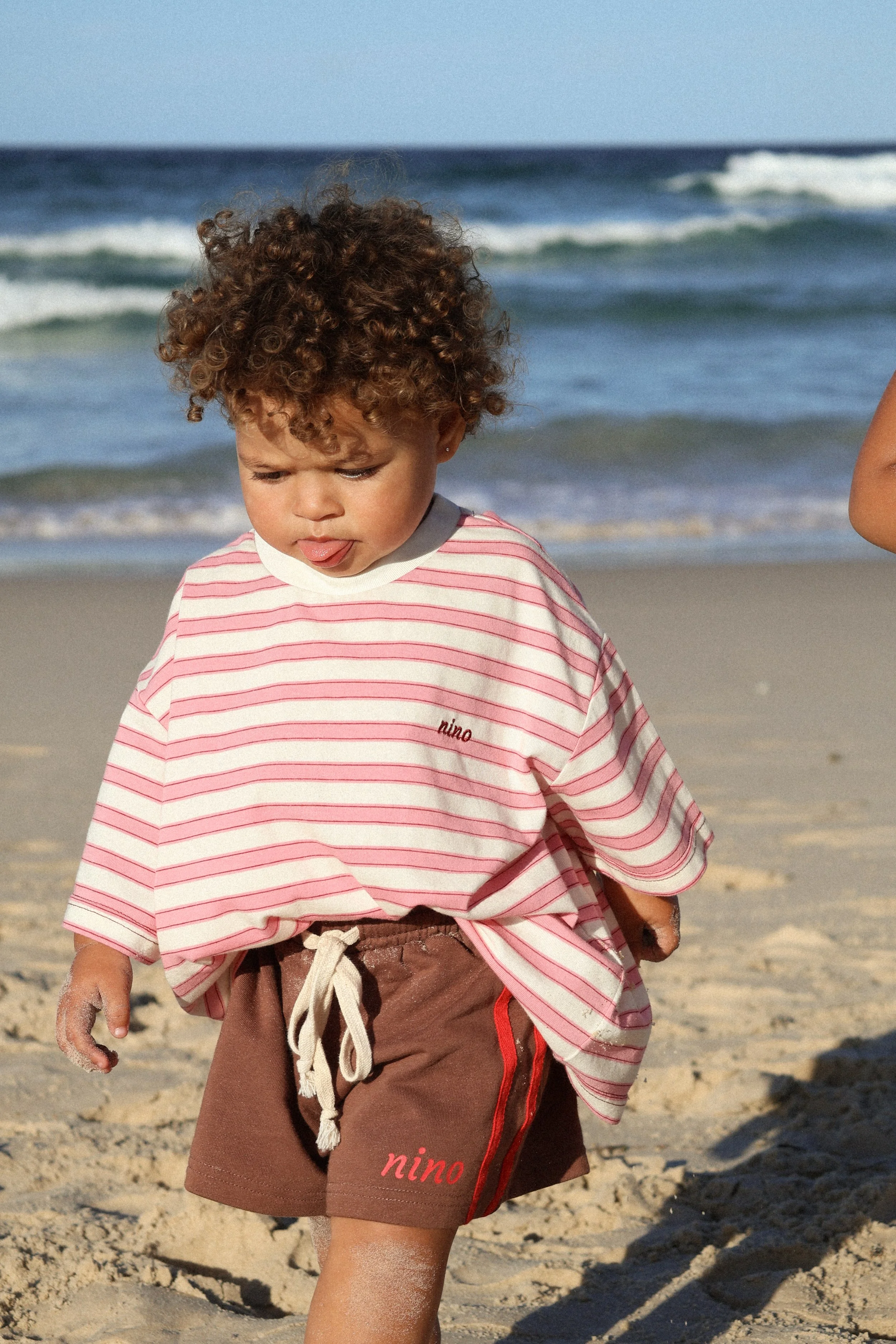 Nino Stripe Cotton Tee - Blush