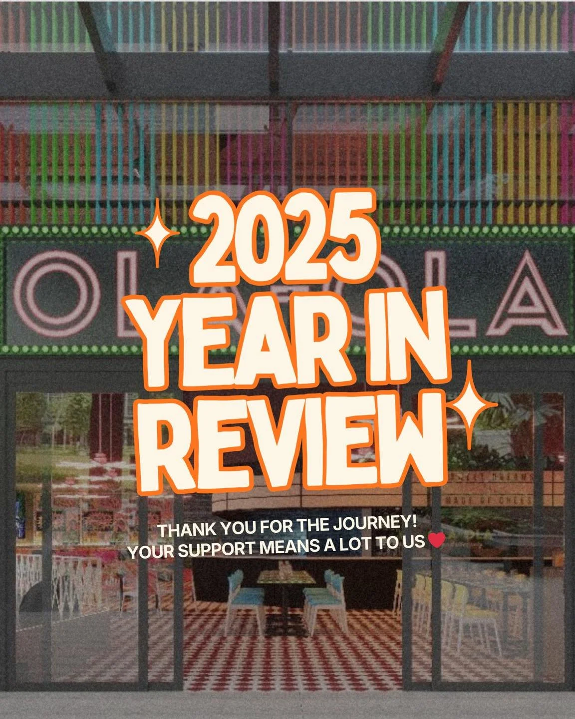 2025, made brighter by you ✨

From unforgettable nights to meaningful moments, every memory at Ola Ola was created together with our community.

Thank you for choosing us, celebrating with us, and being part of our journey.
Here&rsquo;s to more laugh