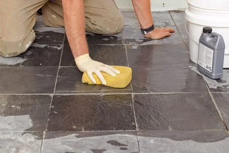 Maintenance programme for honed limestone and marble flooring