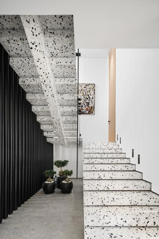 Terrazzo stairway in home