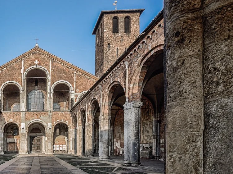 Ceppo di Gre' columns at San Ambrosio Basilica