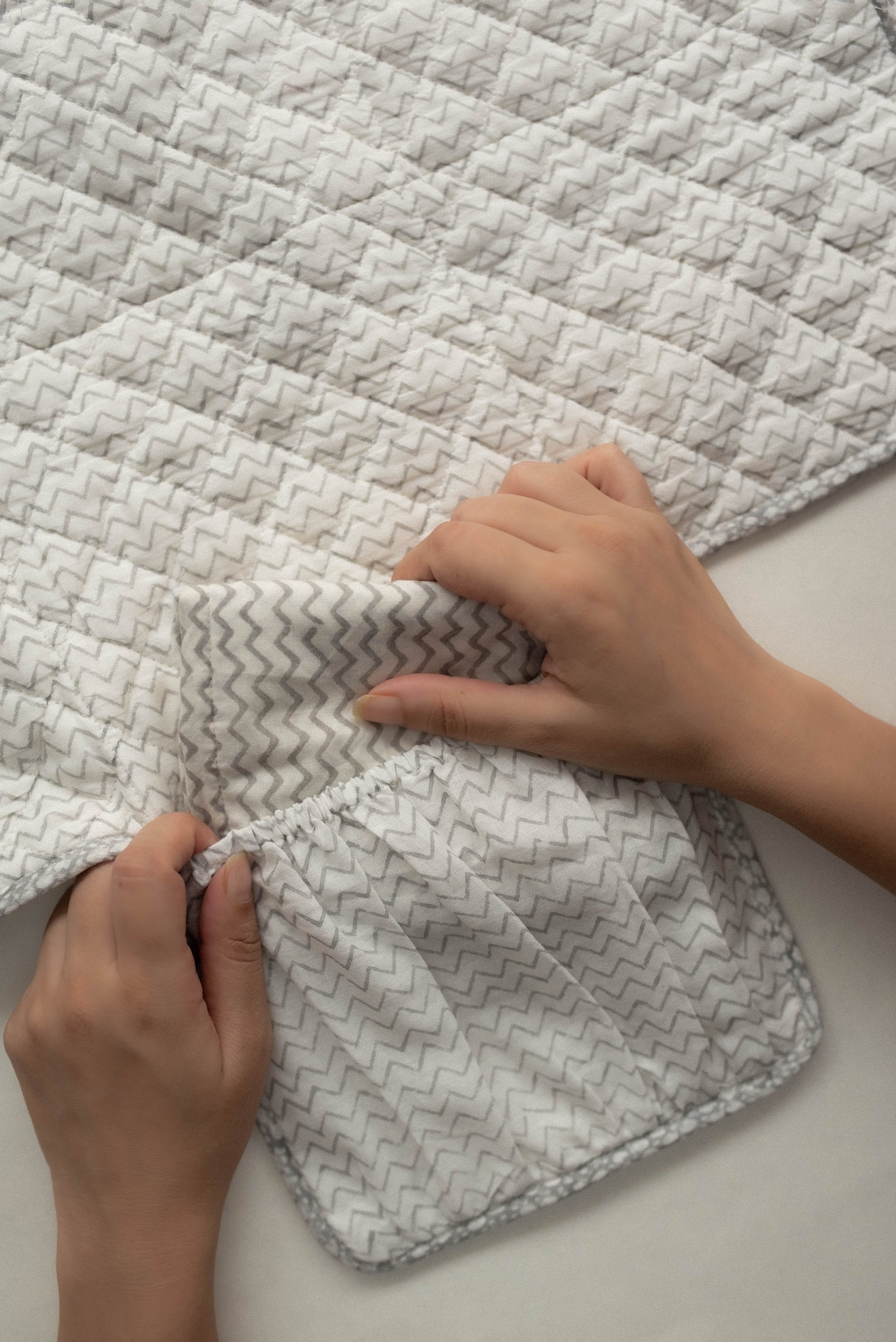 Raamae Block Printed Travel Changing Mat_Grey Owl_4.jpeg
