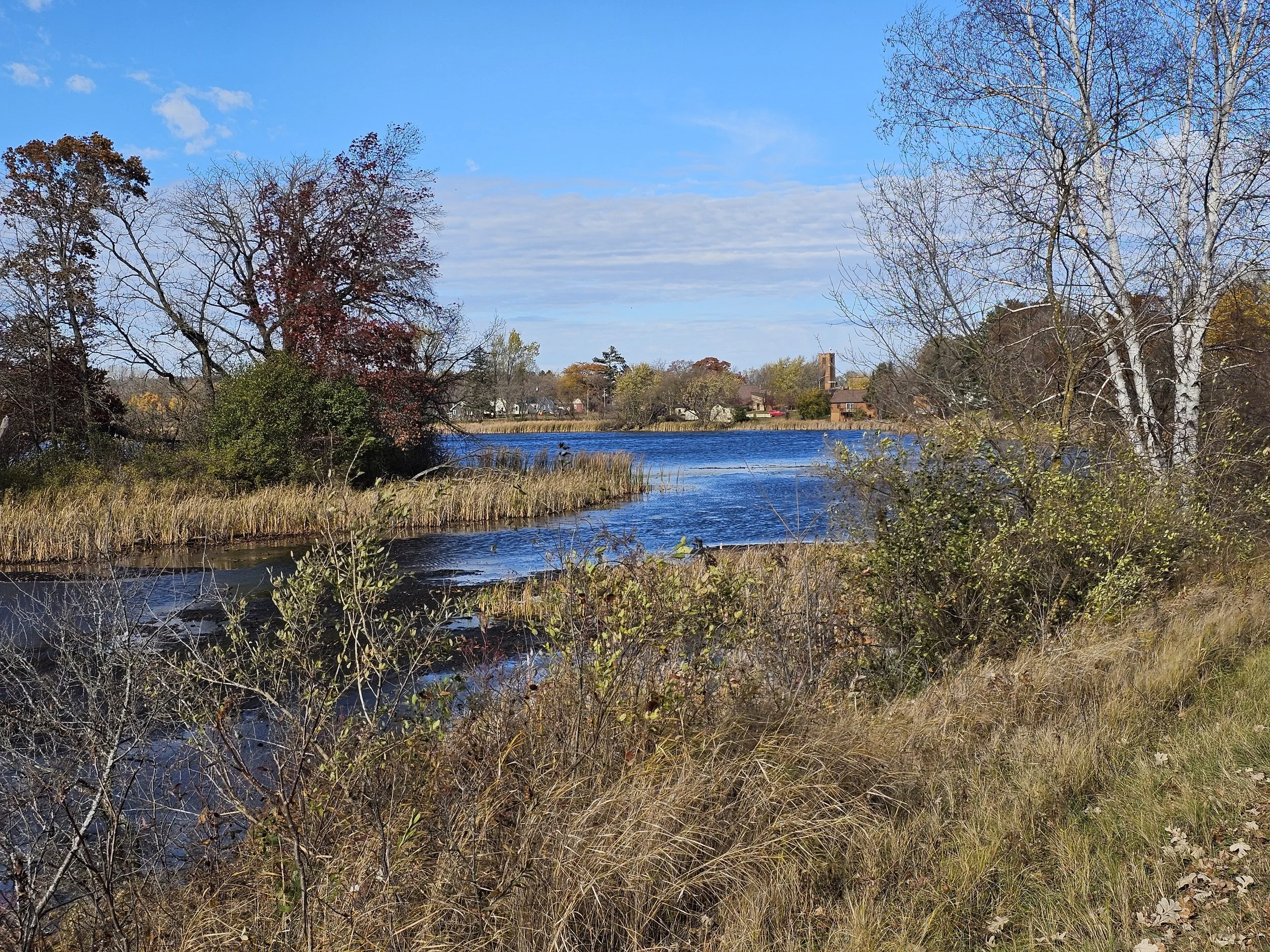 Collingwood Lake with Cumberland, WI in the background.