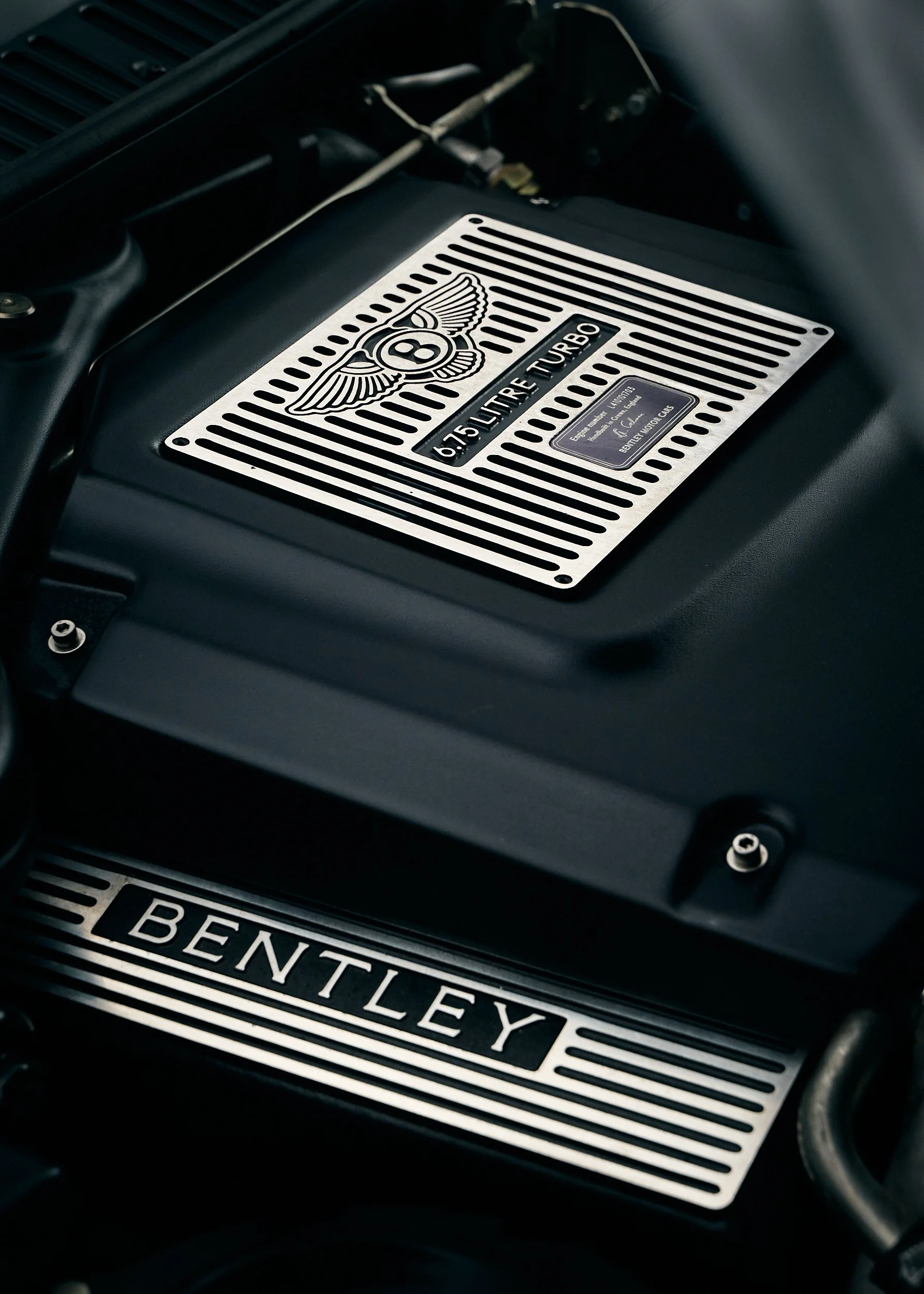 Close-up of a Bentley Continental Engine Bay