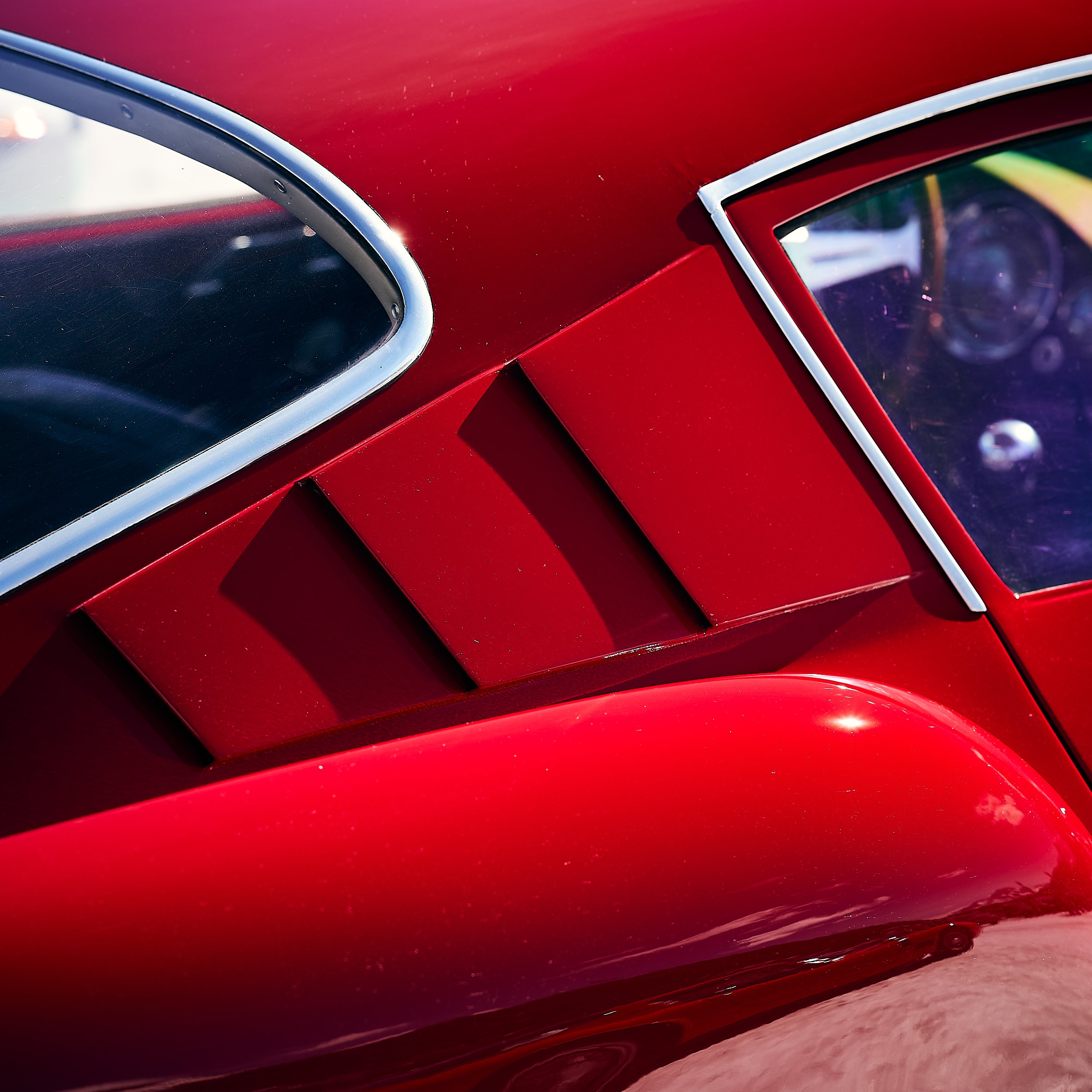 Close-up of a red Ferrari TdF