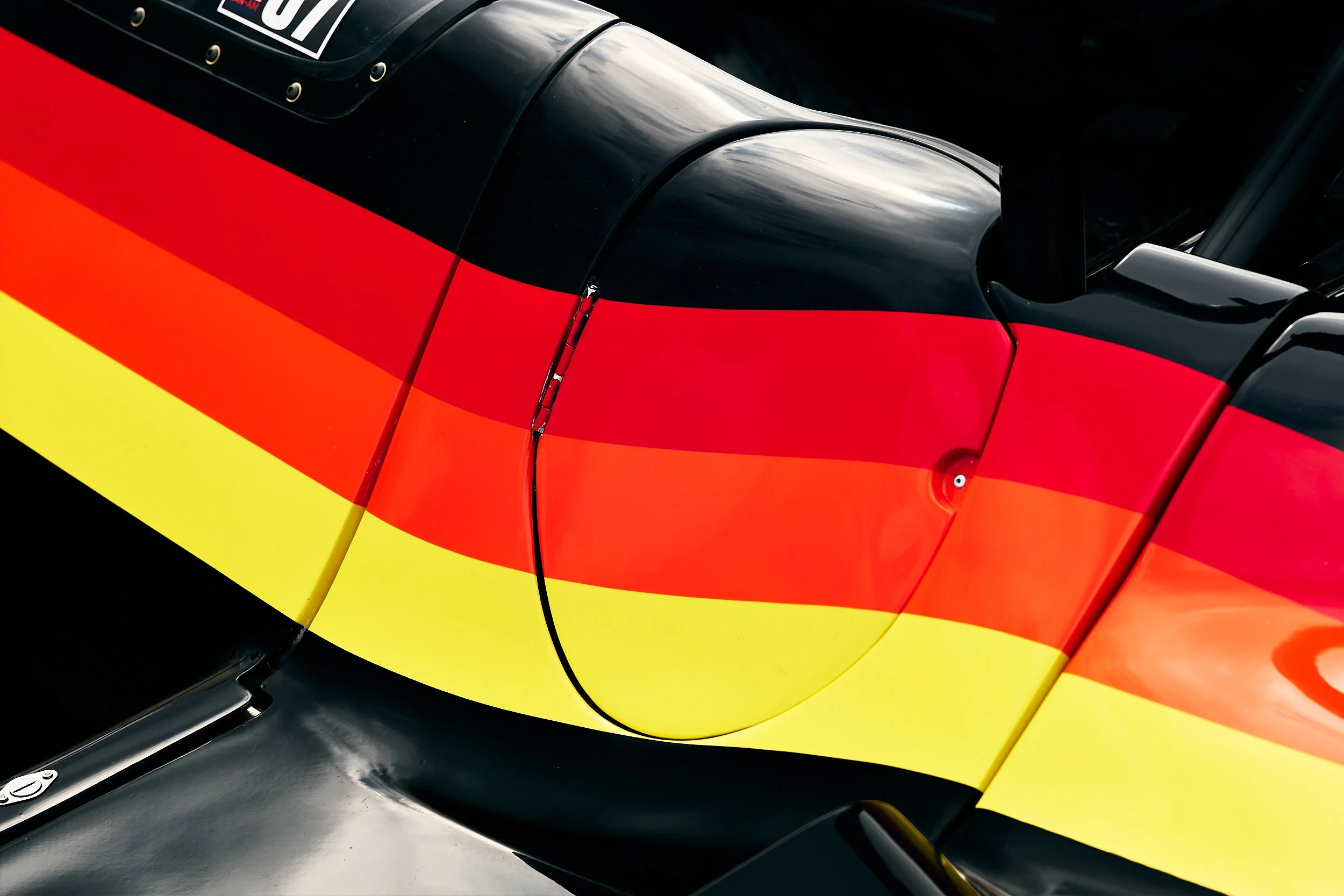 Close-up of a race car 