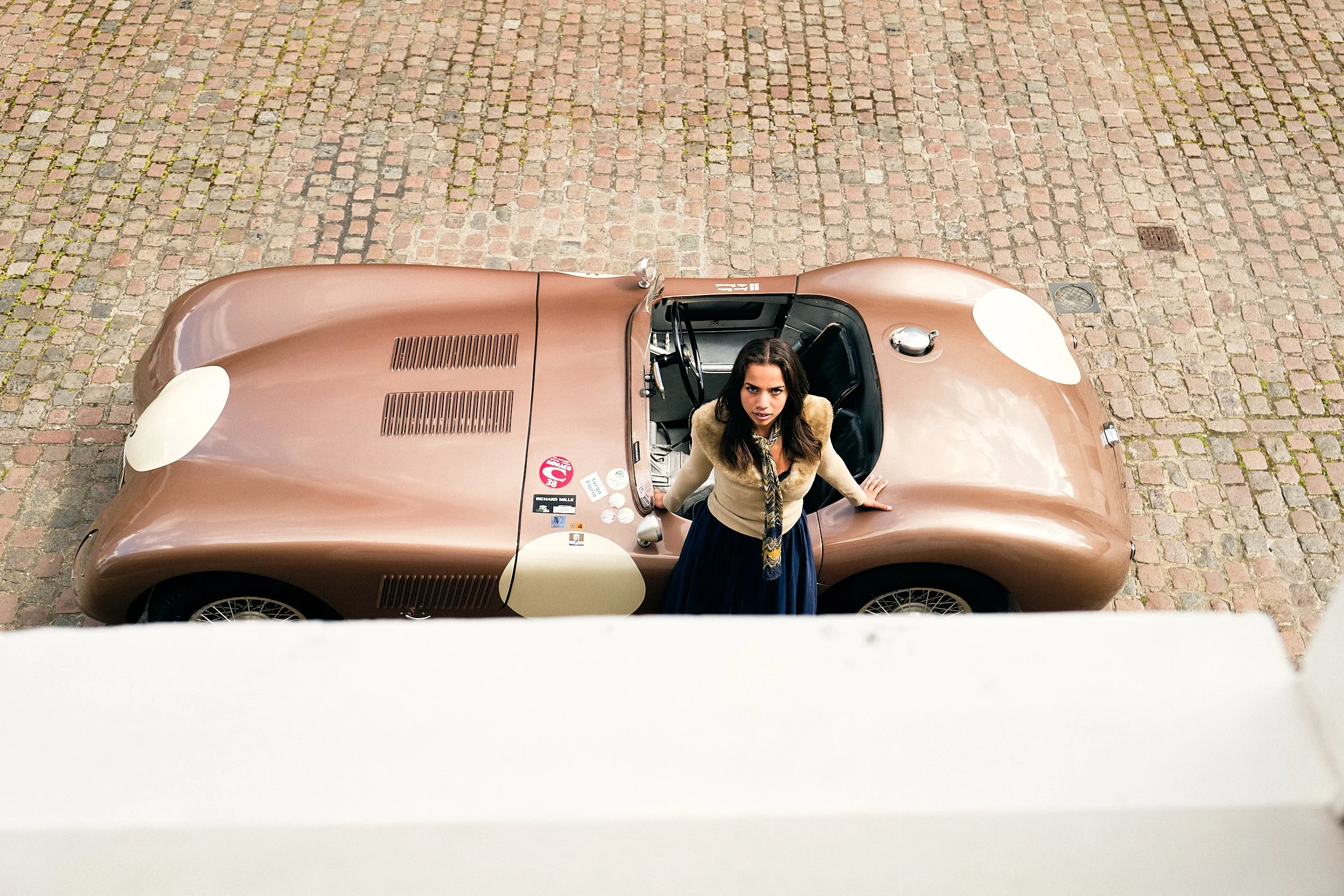 Classic Jaguar + Daisy waiting for the keys