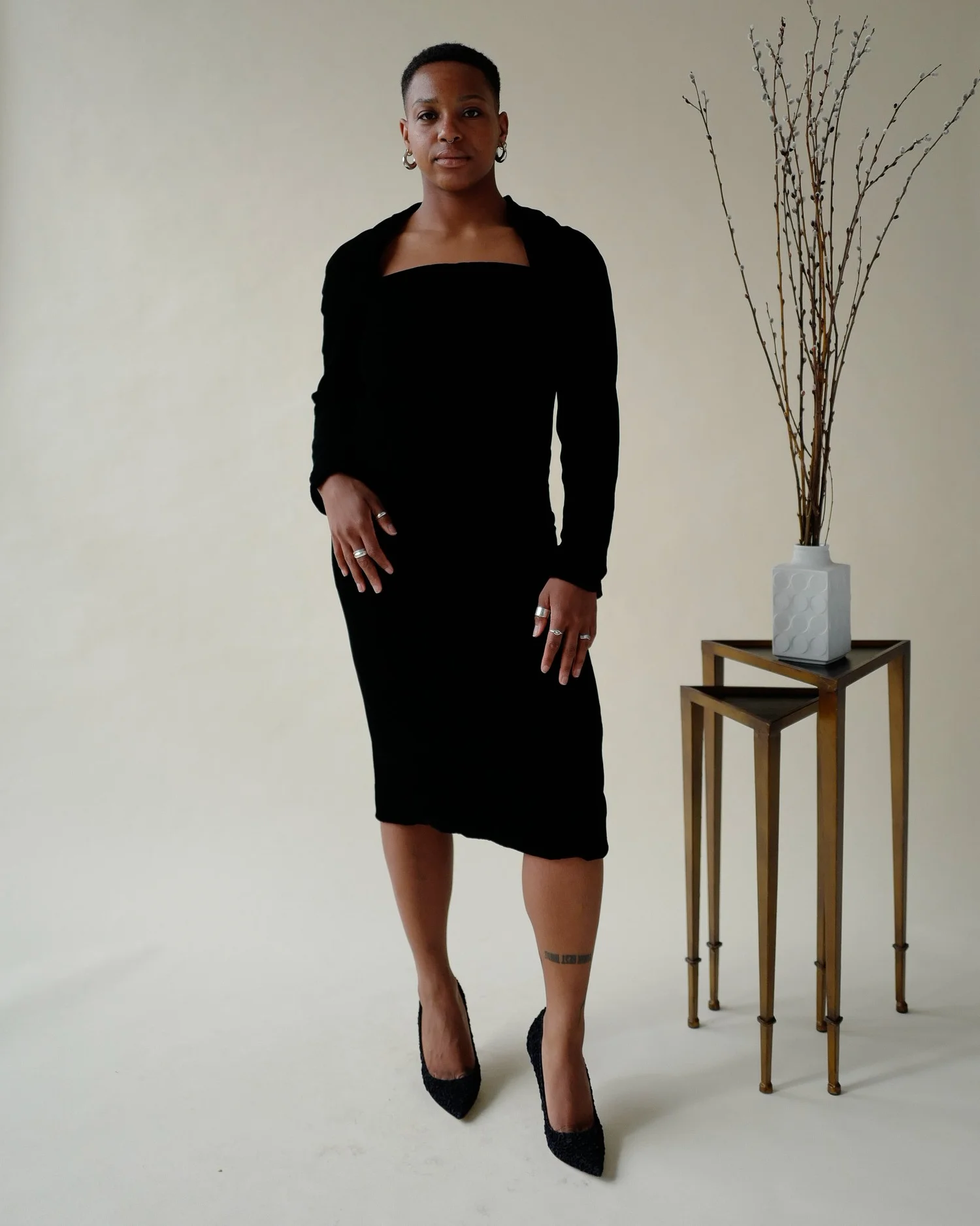 chiffon tea length dress 2 Pieces A-Line/Princess V-Neck Lace Sequins Mother of the Bride Dresses with Chiffon Jacket Floral 3/4 Sleeves Tea-Length Black