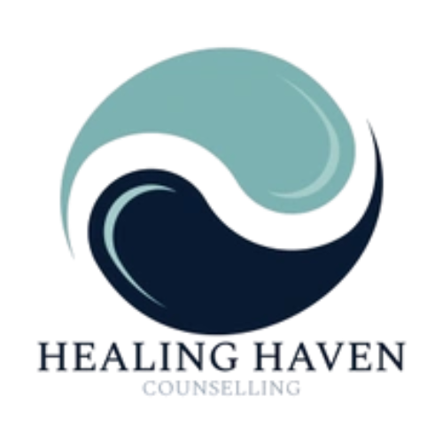 Logo of a business or organization featuring two stylized, curved shapes resembling yin-yang symbols, one in light blue and the other in dark blue.