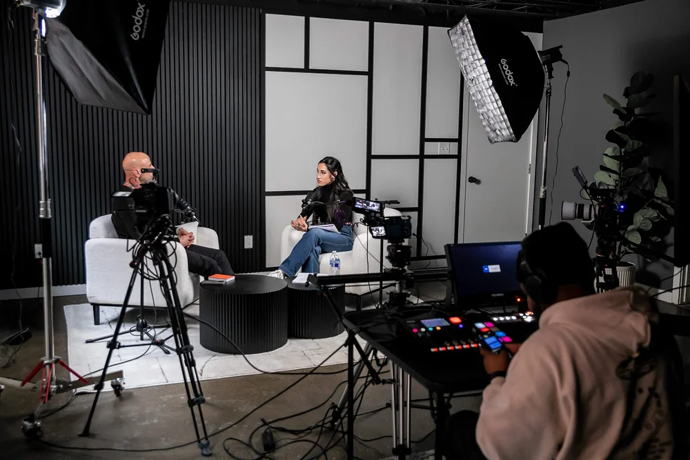 Podcast production at Color Beyond studio