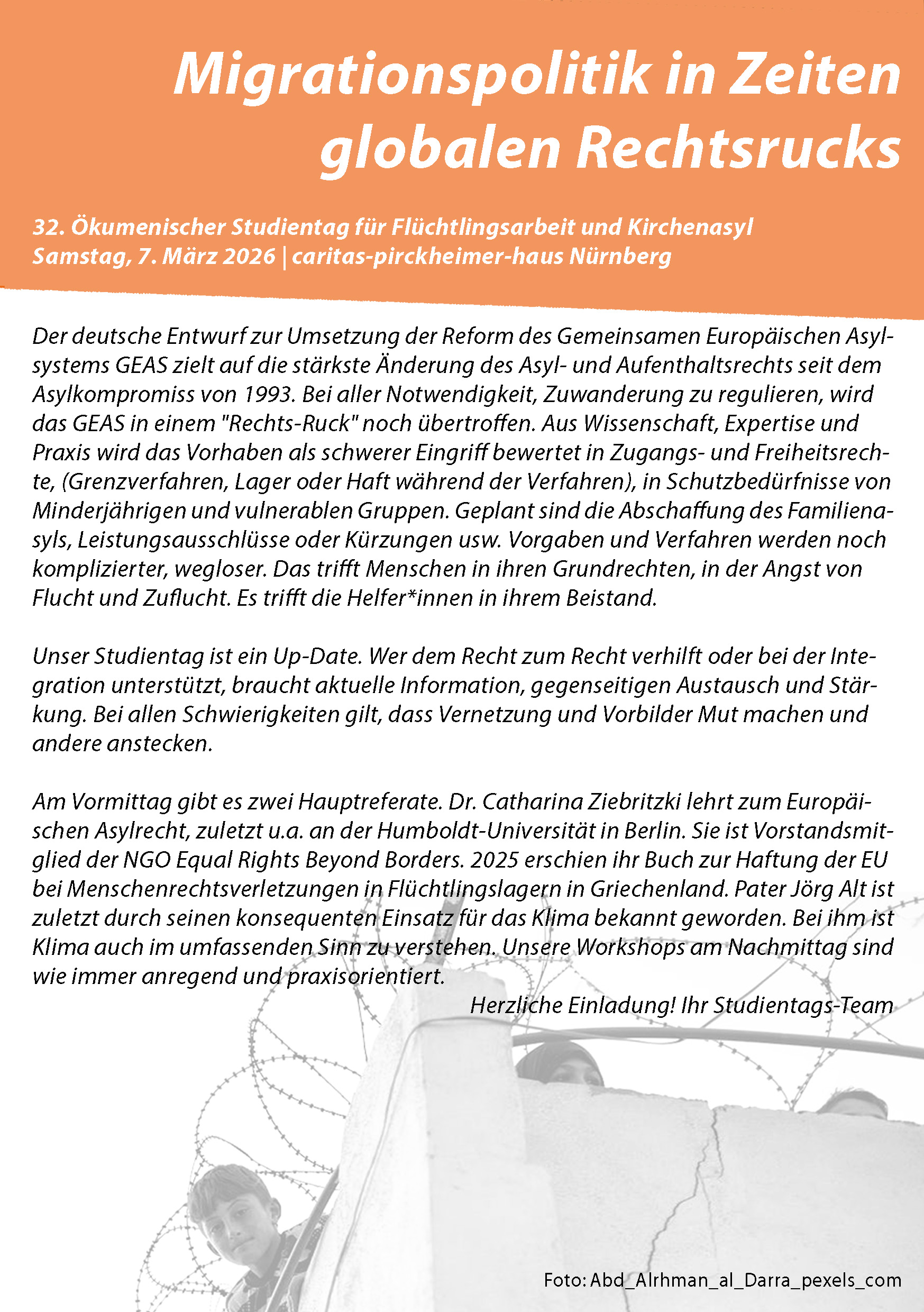 Ökumenischer Studientag für Flüchtlingsarbeit und Kirchenasyl