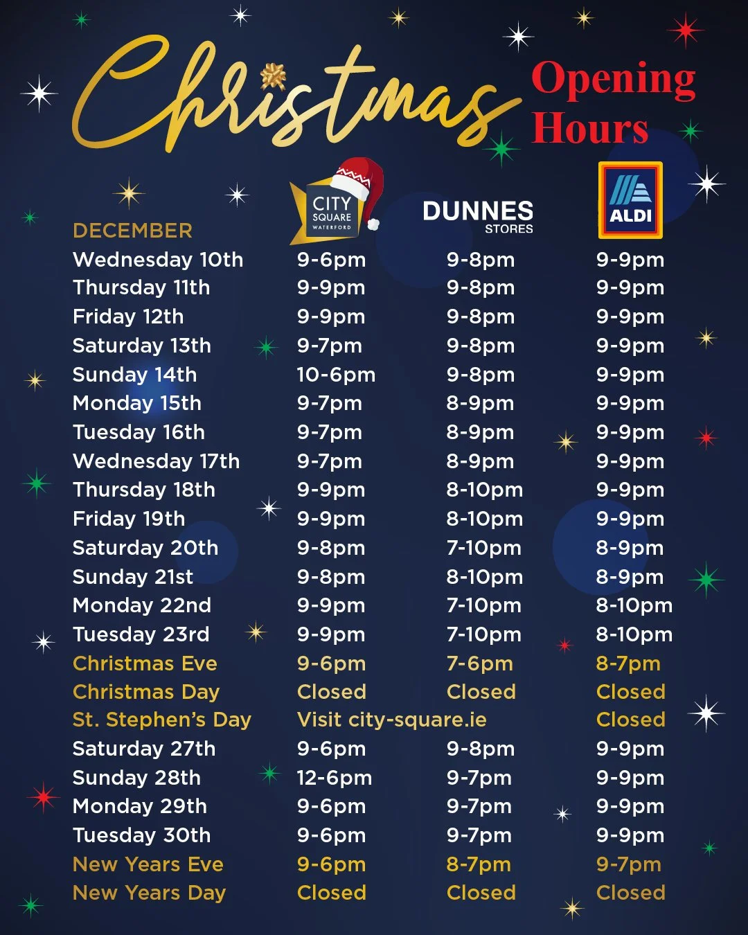 Christmas Trading Hours 