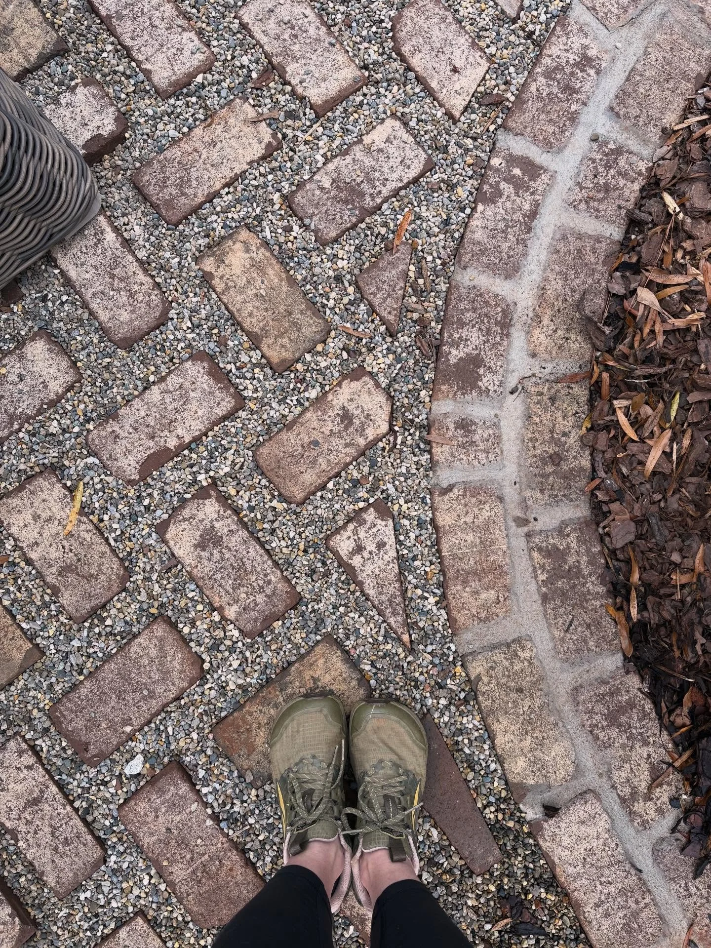 Hands down one of my favorite hardscapes from 2025. Tumbled brick pavers with a mortared border and wide set joints brushed with pea gravel. Rich with texture and color!

#patioinspiration #landscapedesign #peagravel #georgiadesigner #backyardinspo #