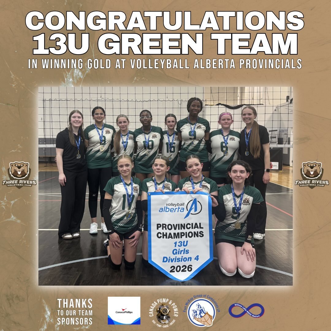 TRVC 13U Green brings home the GOLD at provincials! This group has a special bond. We're beyond proud of how far they've come, and what a way to cap off the season. Thanks to our amazing coaches, supportive parents, and generous sponsors for helping 