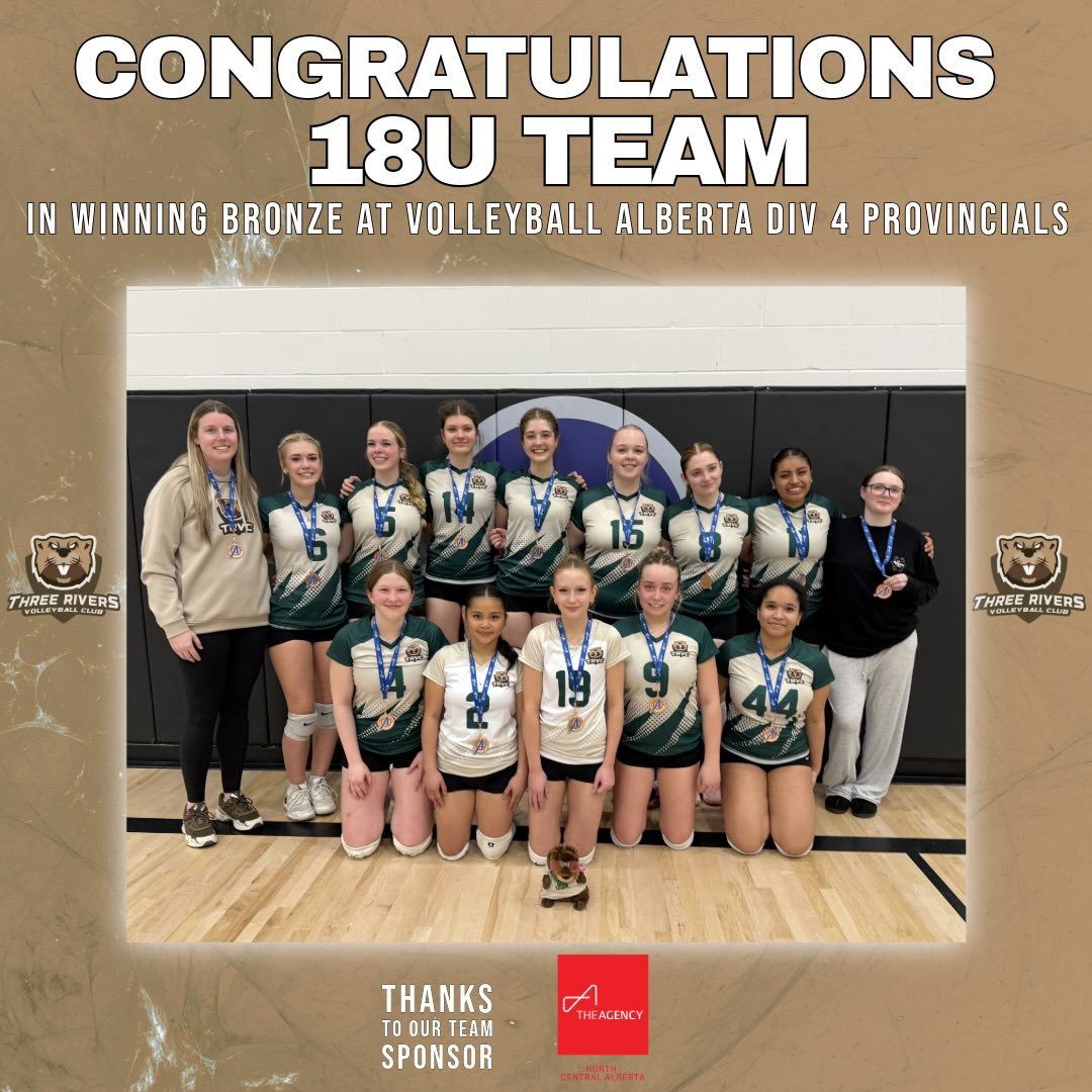 TRVC 18U brings home bronze from provincials! Strong weekend from this group against tough competition. Proud of their hard work and effort. Nationals are up next! Thank you to our parents, coaches, and sponsors for all their support.