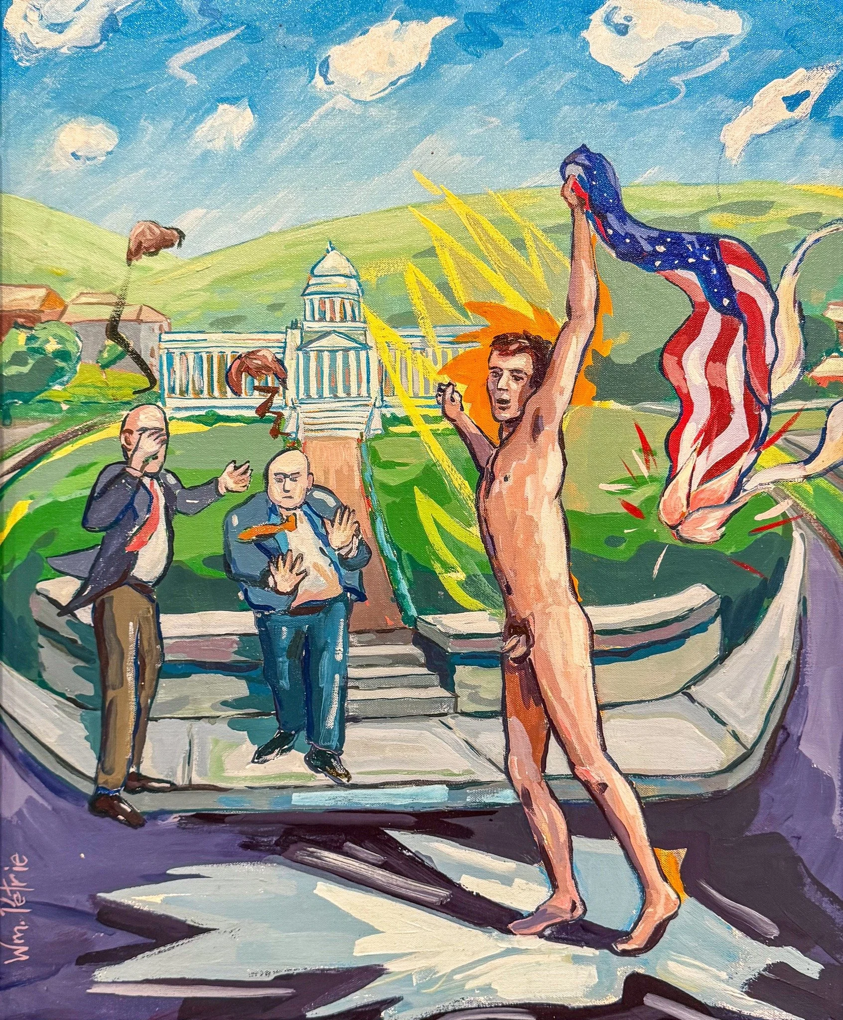 Happy Election Day! 🇺🇸🏳️&zwj;🌈 

Titled "I Stand Upon The Bill of Rights, Let Tyrants Shake Their Iron Rods," this painting was created by gay Kentucky artist Bill Petrie in January of 1990. Petrie was an avid political activist, and wo