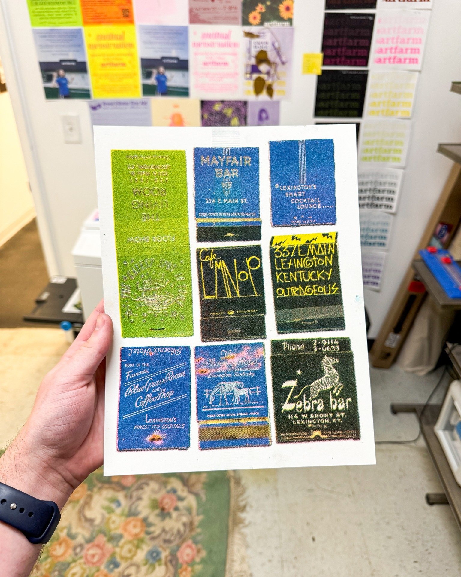 CHECK OUT OUR NEWEST ART PRINT! 💚💙💛

This 8.5&rdquo;x11&rdquo; print features matchbooks from various locations important to Lexington&rsquo;s LGBTQ history! Those include The Living Room, Mayfair Bar, Caf&eacute; LMNOP, Zebra Bar, and The Phoenix