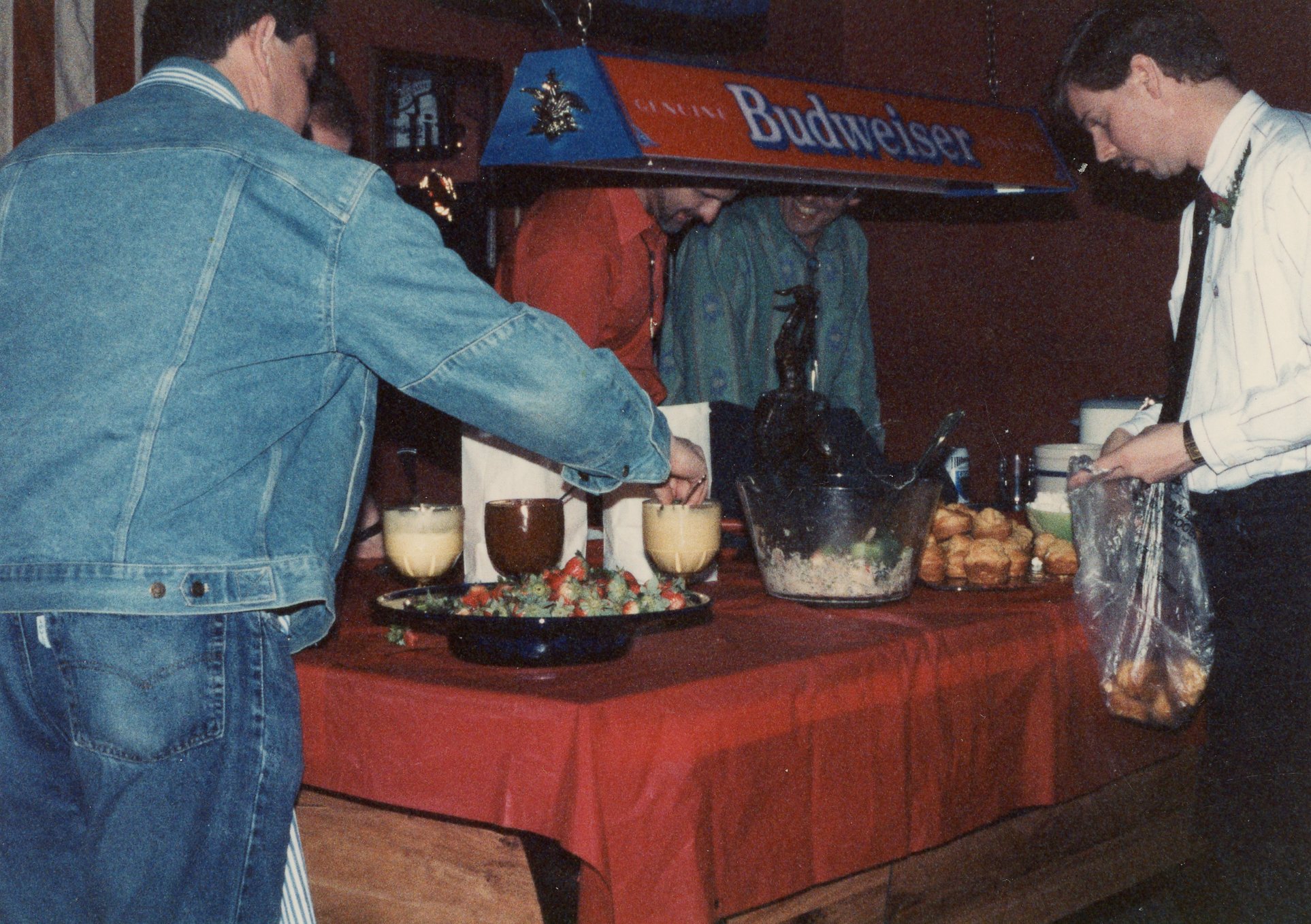 Happy Thanksgiving! Check out this group meal being served buffet style at Crossings Lexington (likely early 1990s). When it opened in 1989, Crossings served an important role for central Kentucky's gay (particularly leather) community to gather and 