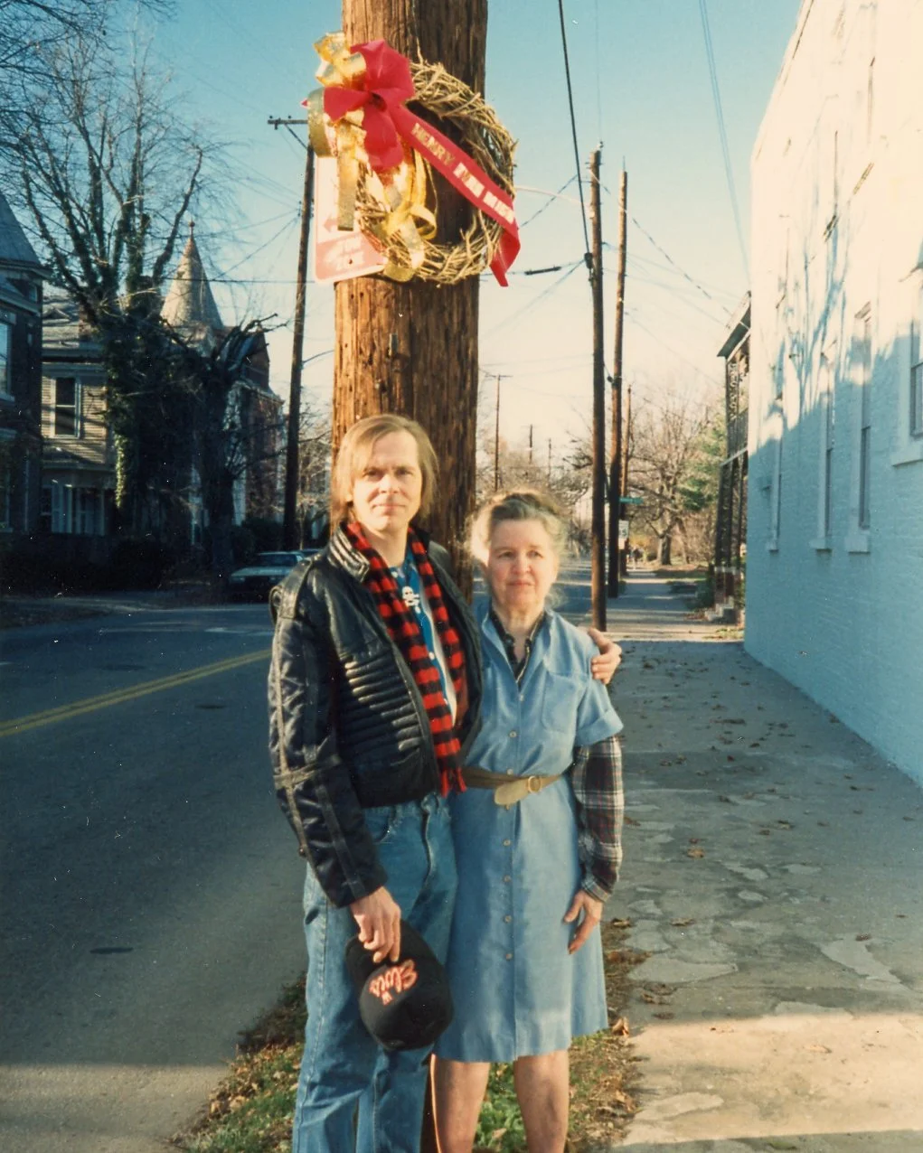 Today marks the 44th anniversary of the death of Henry Lawrence Faulkner. Pictured here are Robert Morgan and Marion &quot;Mike&quot; Broadus placing a wreath of remembrance at the intersection where he was killed, Third St. and Broadway, in 1988. 

