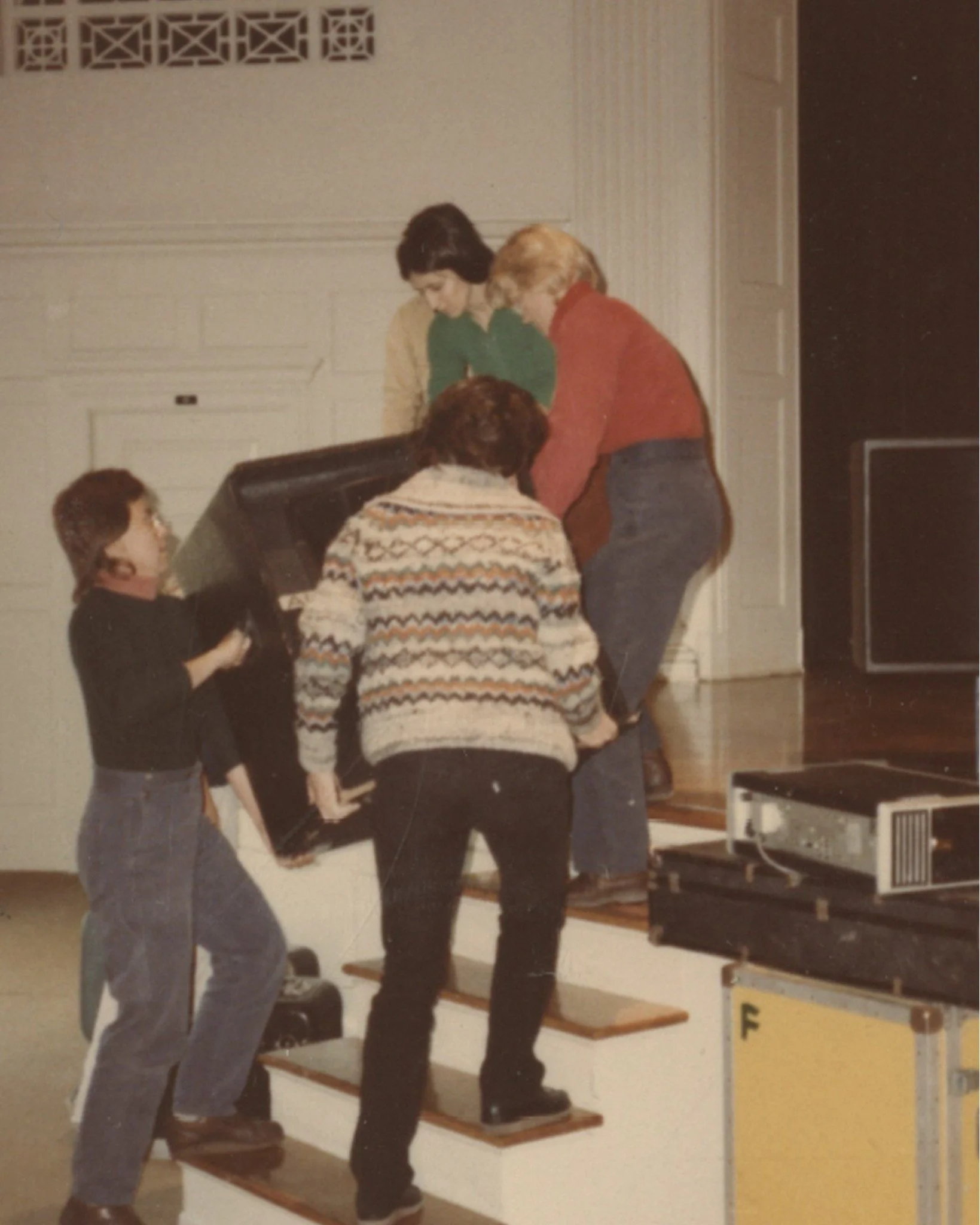 Did you know that the University of Kentucky's Special Collections holds an incredible collection of items and photographs from Amber Moon Productions? Here are a couple images of the group from October 1982 setting up for Edwina Lee Tyler and &ldquo