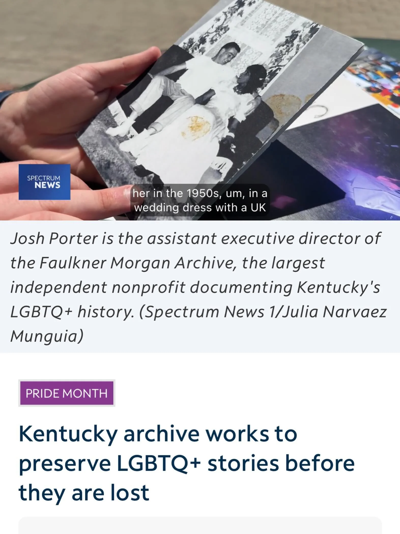 We were so grateful to be interviewed by @spectrumnews1ky to share our work and emphasize the importance of preserving Kentucky&rsquo;s LGBTQ history! 🏳️&zwj;🌈🏳️&zwj;⚧️🌈✨

Check out the full interview at https://spectrumnews1.com/ky/louisville/ne