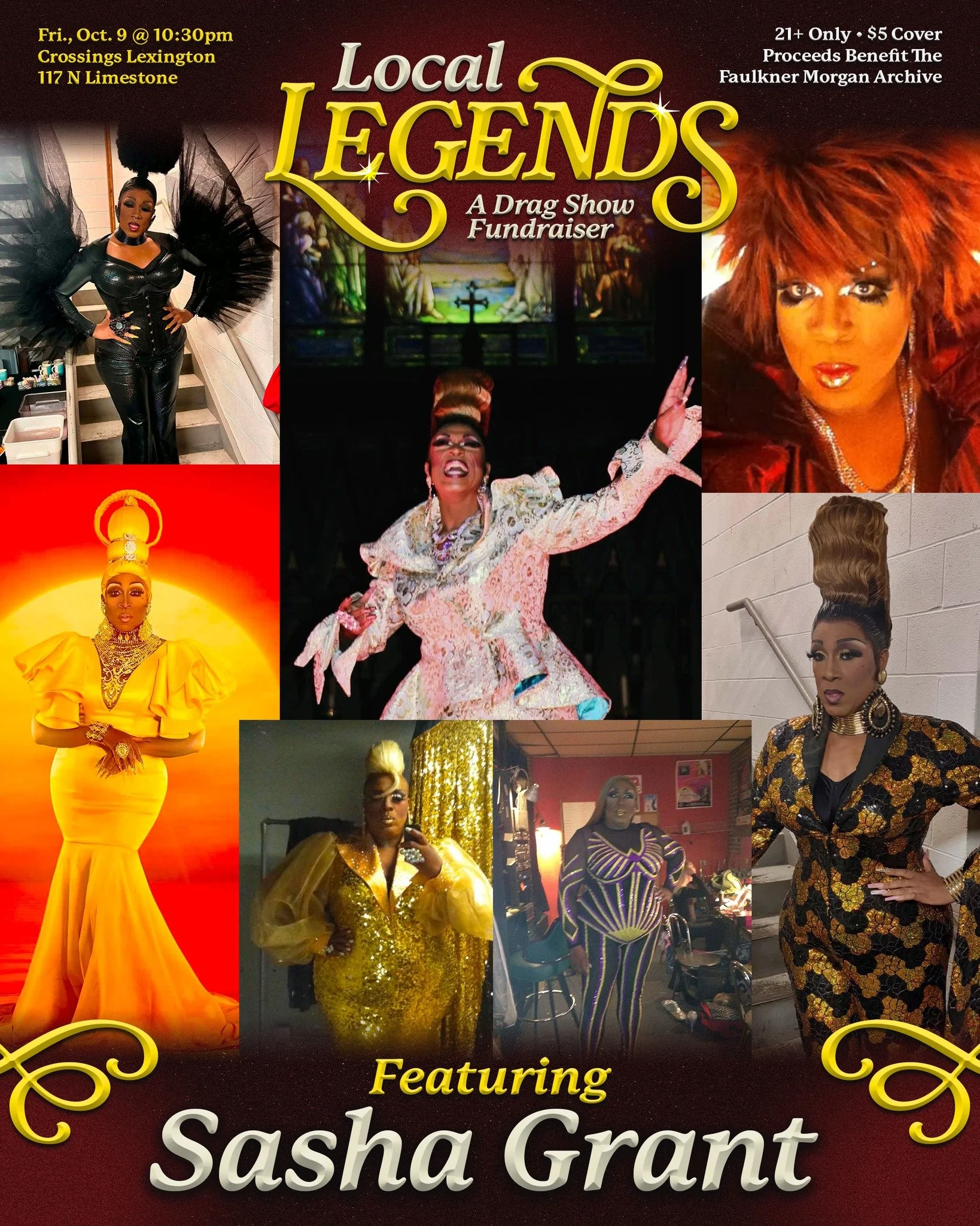 Introducing one of our featured performers, The Large &amp; In Charge Sasha Grant! ⭐️

Drag Artist, Sasha Grant, has been finding her light on a stage for over 21 years. She is from the Haus of Pearl, proud daughter of the Legendary Chelsea Pearl &am